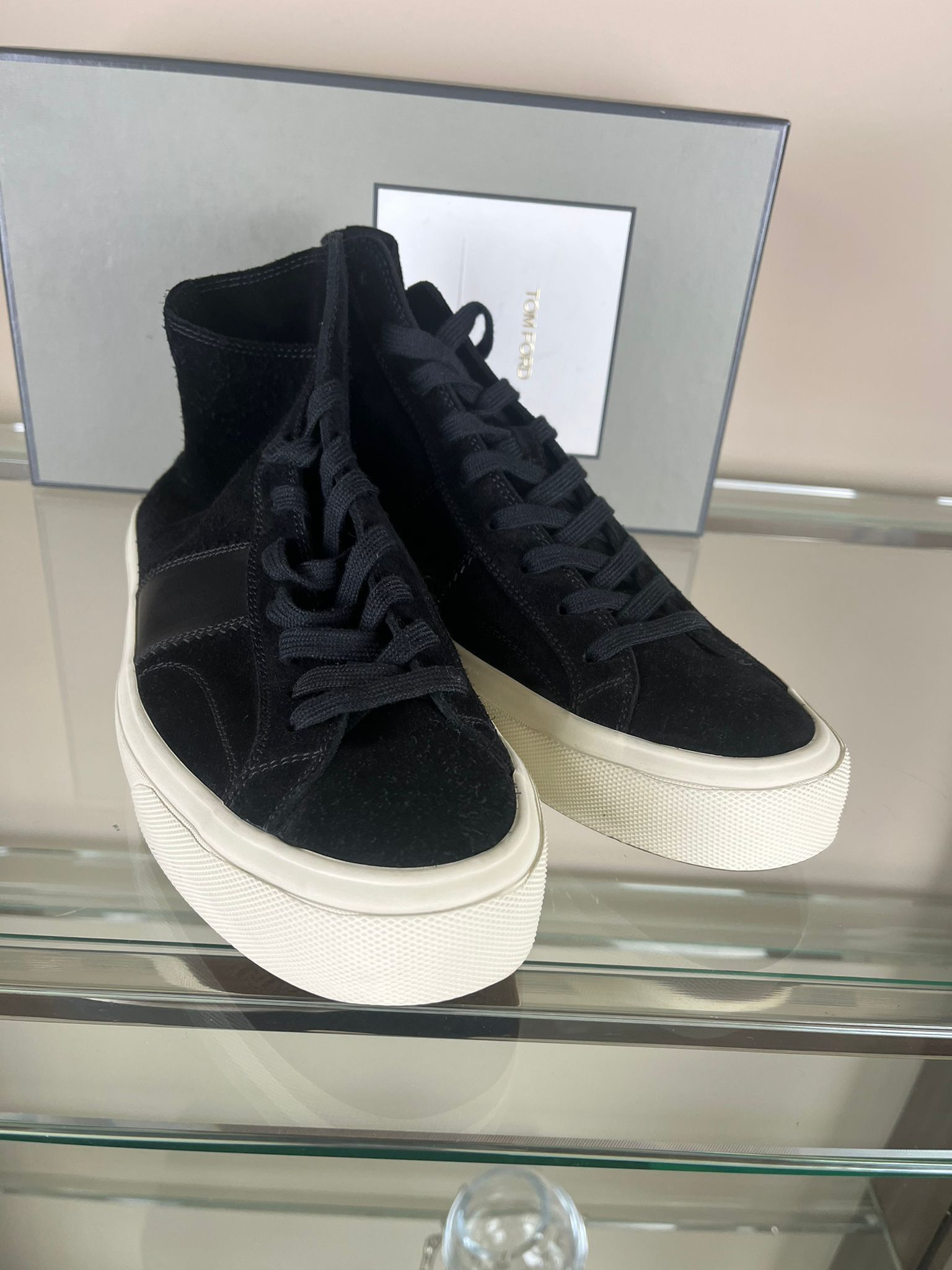 Tom Ford Sneakers High Top Suede in Black Size US 12 / EU 45 - 11 Thumbnail