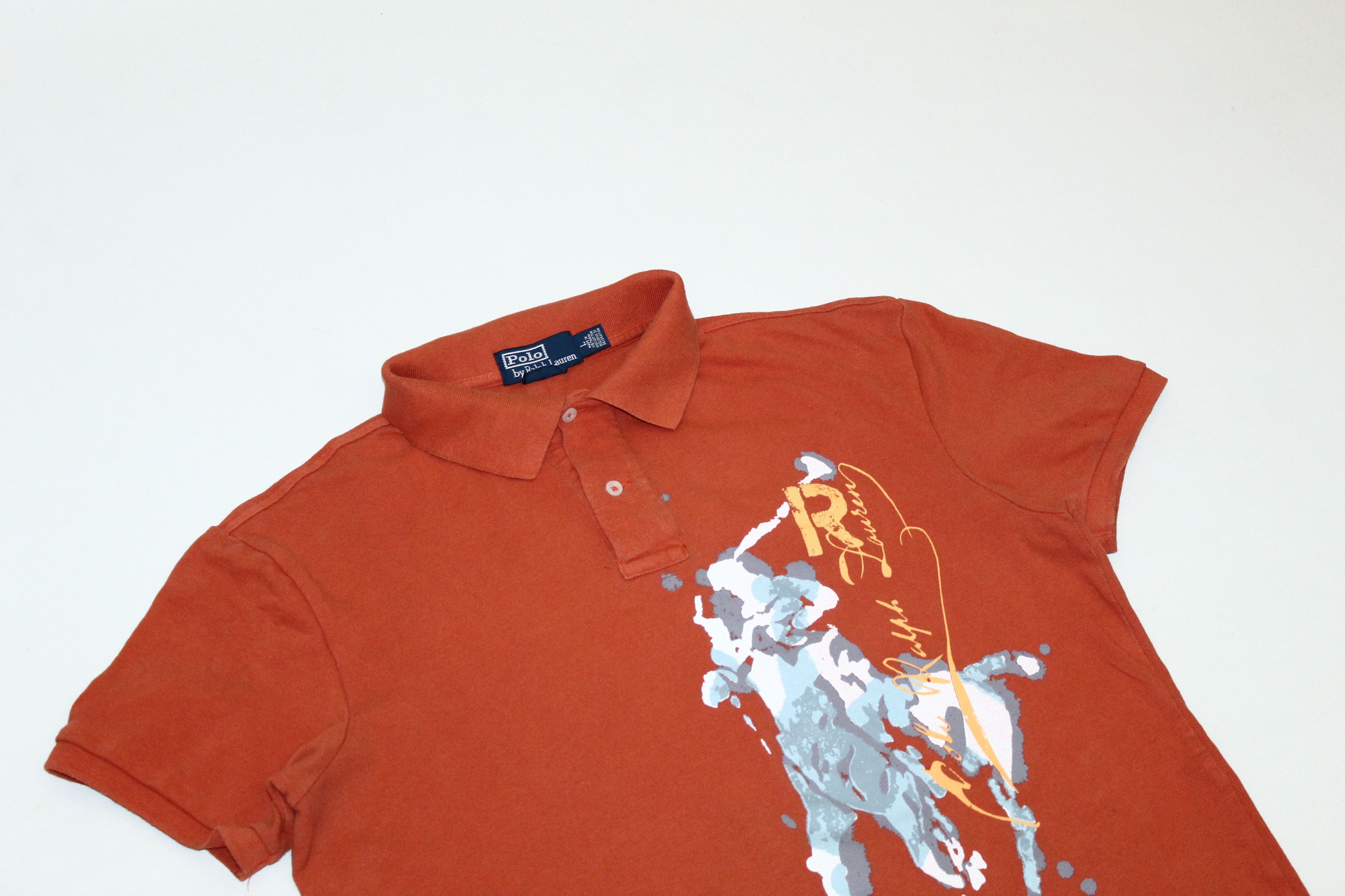 Polo Ralph Lauren VTG🔥 Polo Ralph Lauren Pop Art Logo Print Polo Shirt Size US L / EU 52-54 / 3 - 3 Thumbnail
