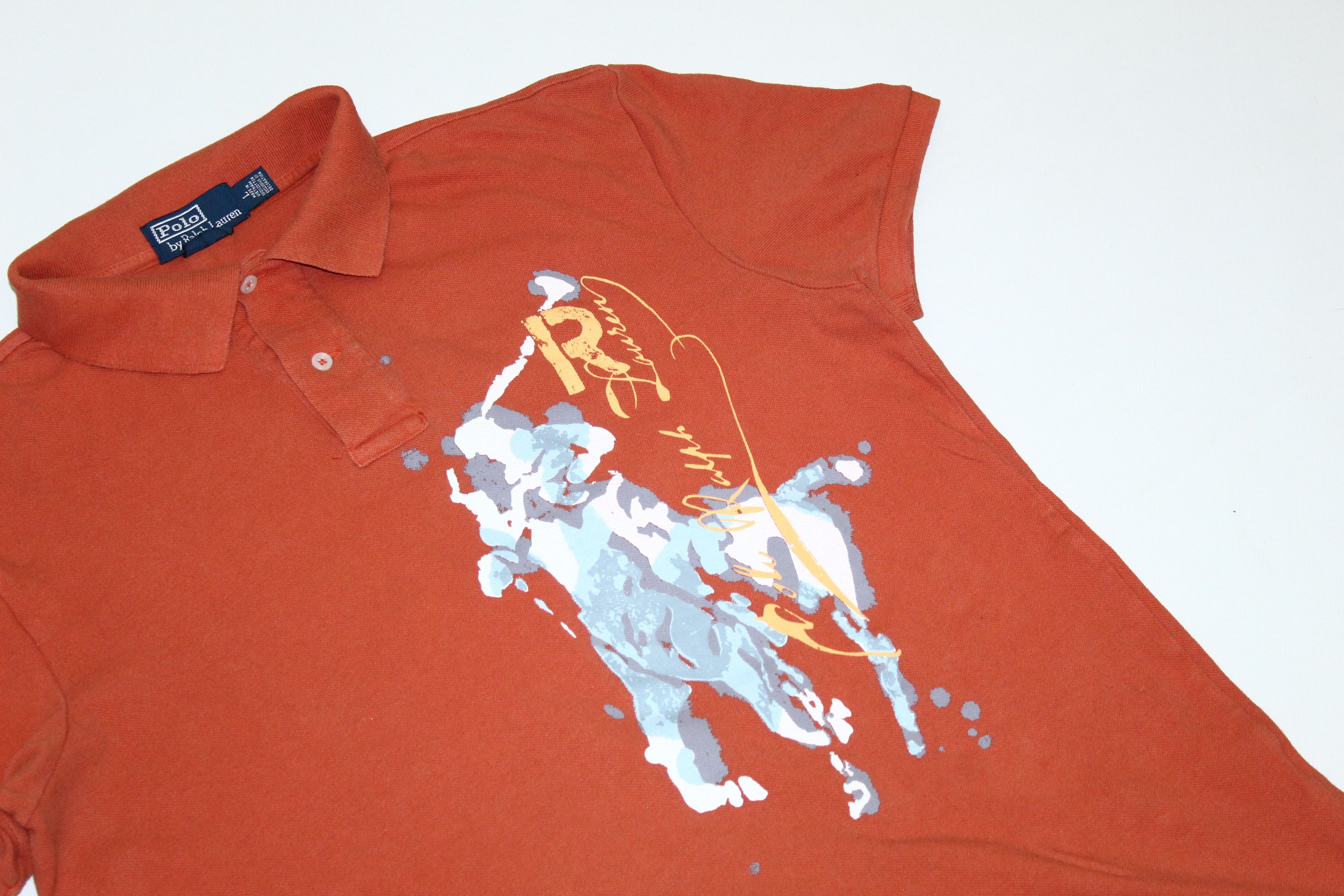 Polo Ralph Lauren VTG🔥 Polo Ralph Lauren Pop Art Logo Print Polo Shirt Size US L / EU 52-54 / 3 - 4 Thumbnail