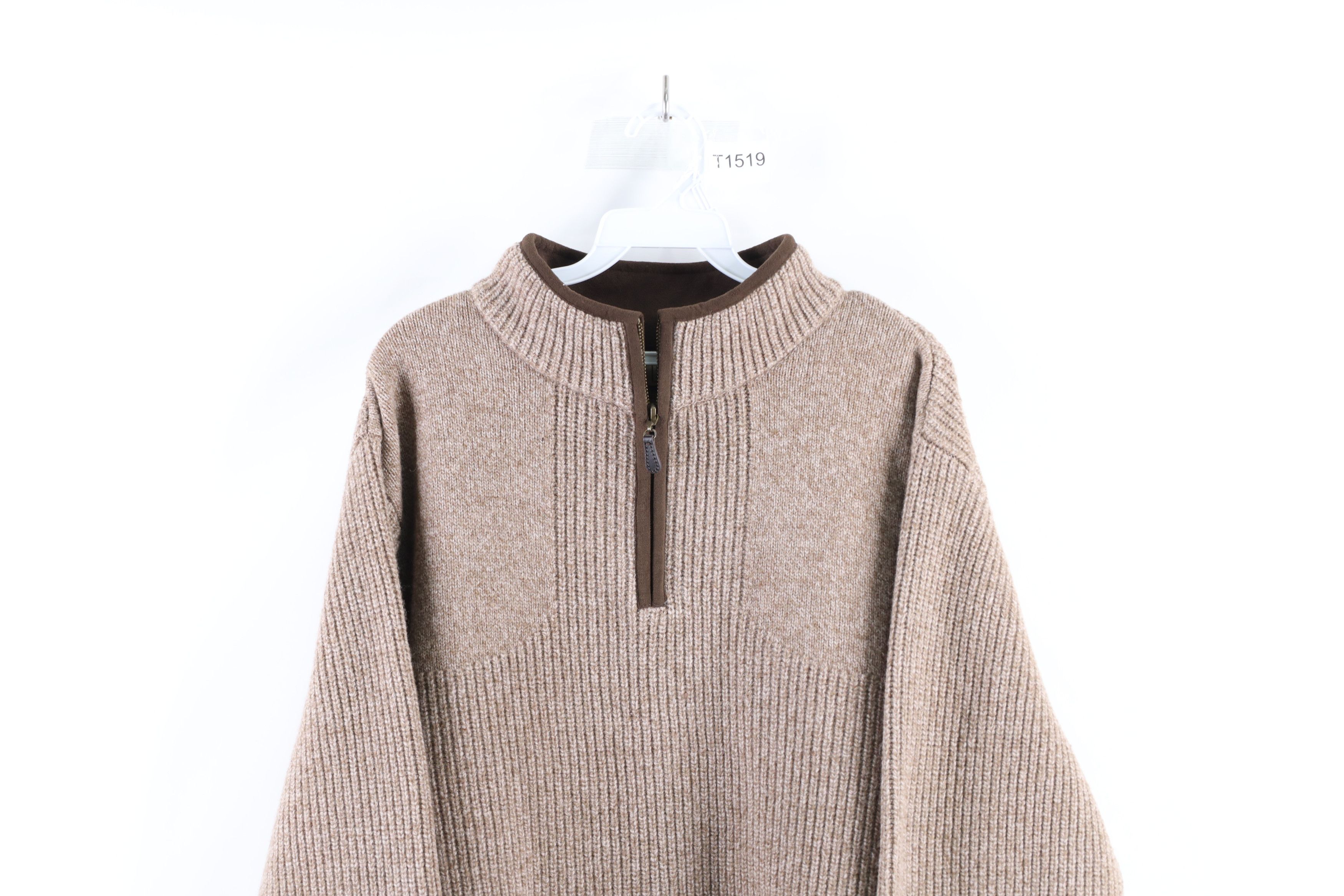 L.L. Bean Vintage LL Bean Merino Lambswool Knit Half Zip Sweater Size US L / EU 52-54 / 3 - 2 Thumbnail