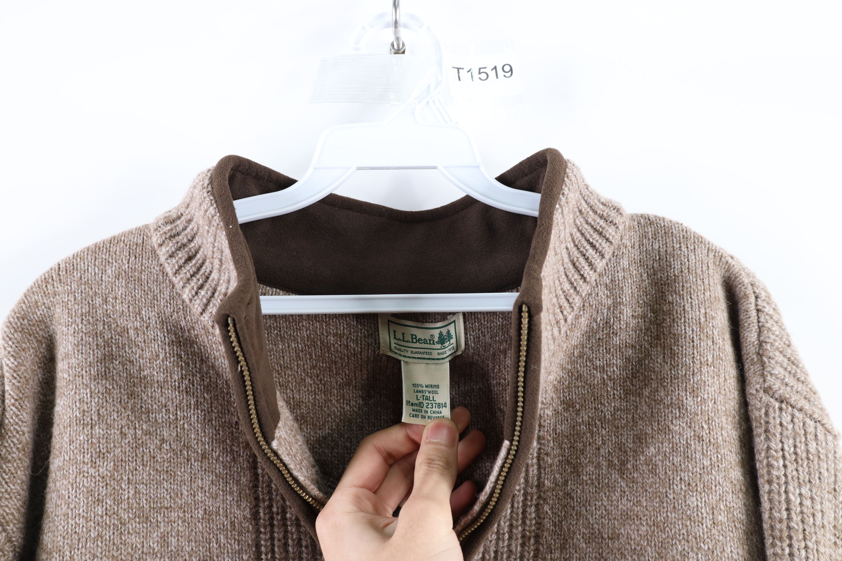 L.L. Bean Vintage LL Bean Merino Lambswool Knit Half Zip Sweater Size US L / EU 52-54 / 3 - 4 Thumbnail