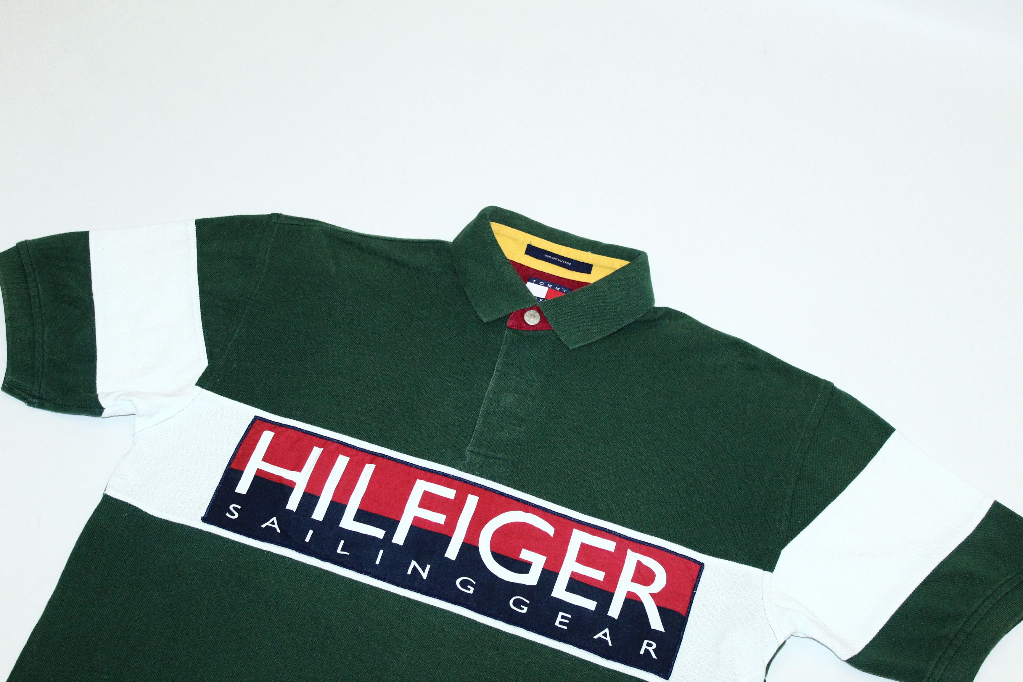 Tommy Hilfiger 🔥🔥90s Tommy Hilfiger Sailing Gear Big Logo Baggy Polo Size US L / EU 52-54 / 3 - 2 Thumbnail