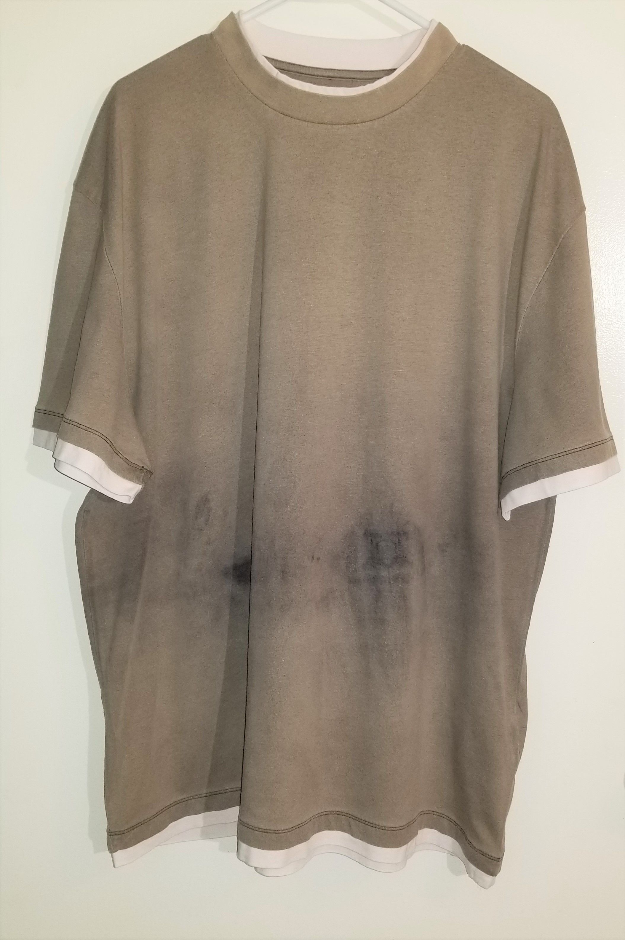 Asos Contrast Layer Relaxed TShirt 100% Cotton Short Sleeve Tee Size US XXL / EU 58 / 5 - 8 Thumbnail