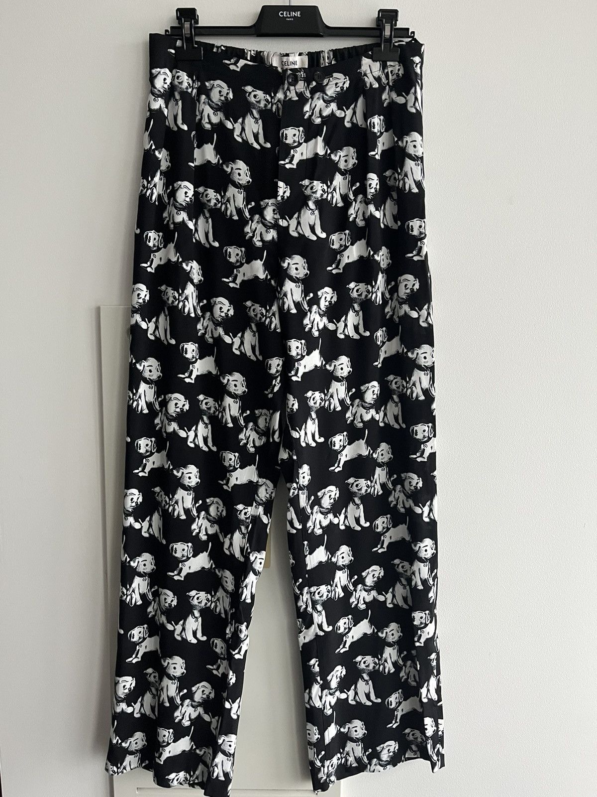 Celine × Hedi Slimane Rare Brand New Super Runway Hedi Slimane Dog Print Pant Size US 30 / EU 46 - 2 Thumbnail