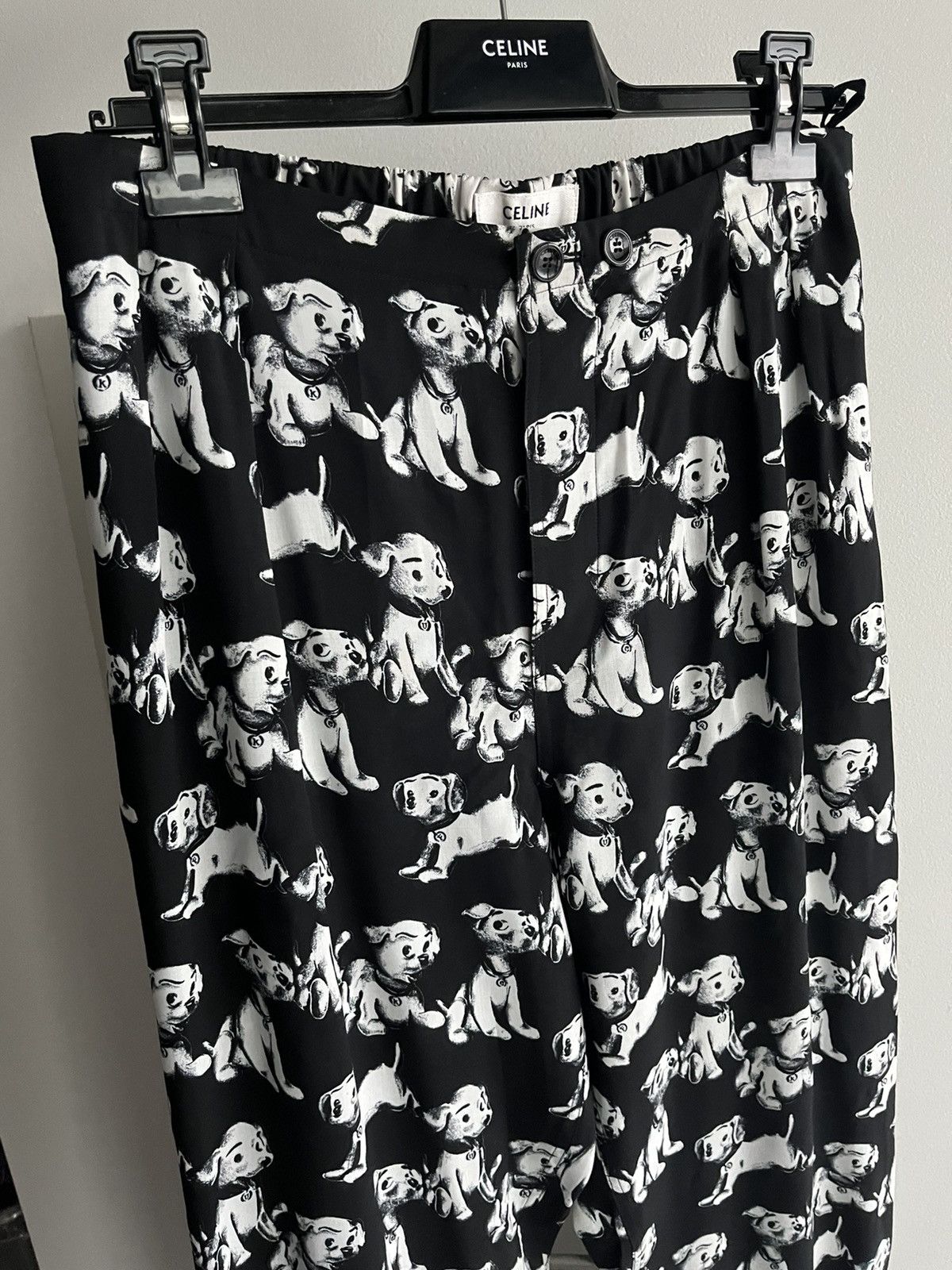 Celine × Hedi Slimane Rare Brand New Super Runway Hedi Slimane Dog Print Pant Size US 30 / EU 46 - 25 Thumbnail