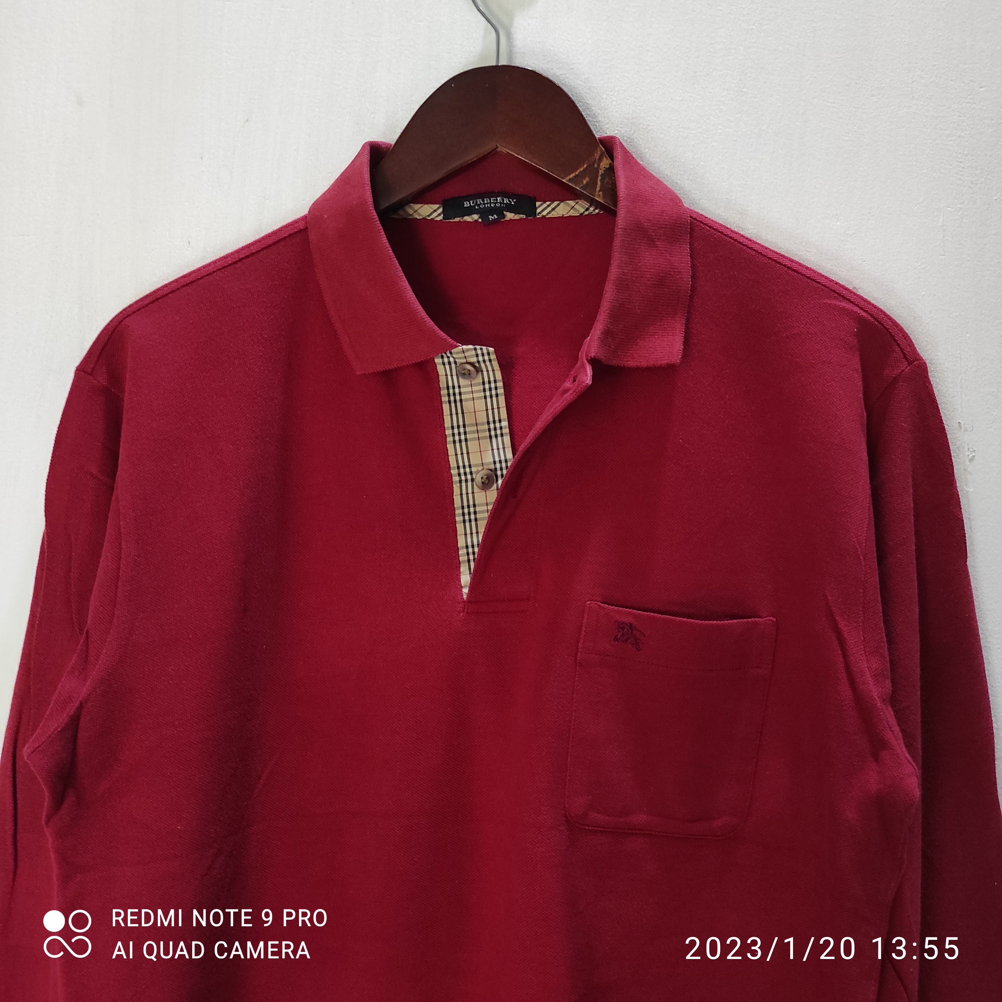 Burberry Burberry Nova Check Polo Shirt long sleeve Red size M Size US M / EU 48-50 / 2 - 3 Thumbnail
