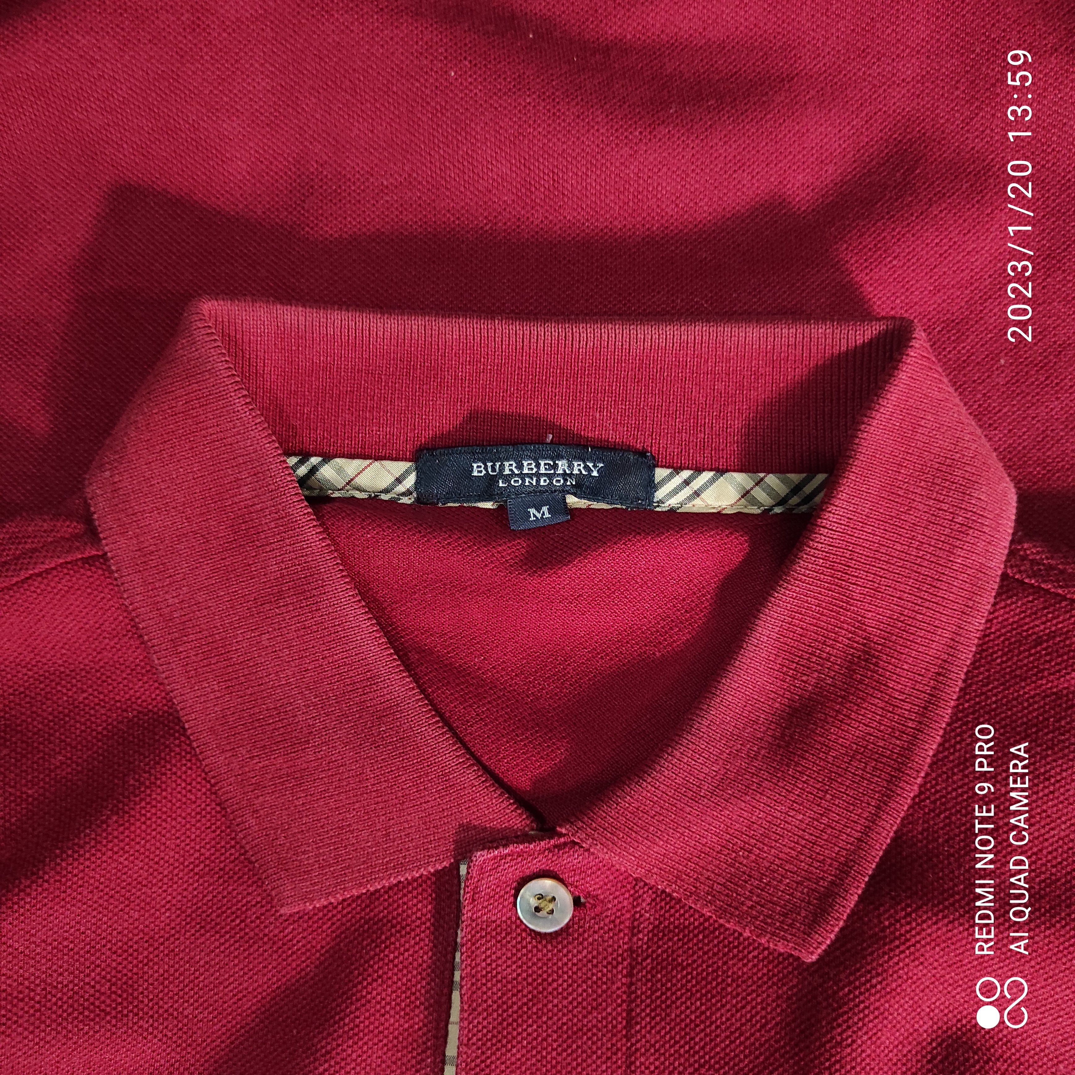 Burberry Burberry Nova Check Polo Shirt long sleeve Red size M Size US M / EU 48-50 / 2 - 14 Thumbnail