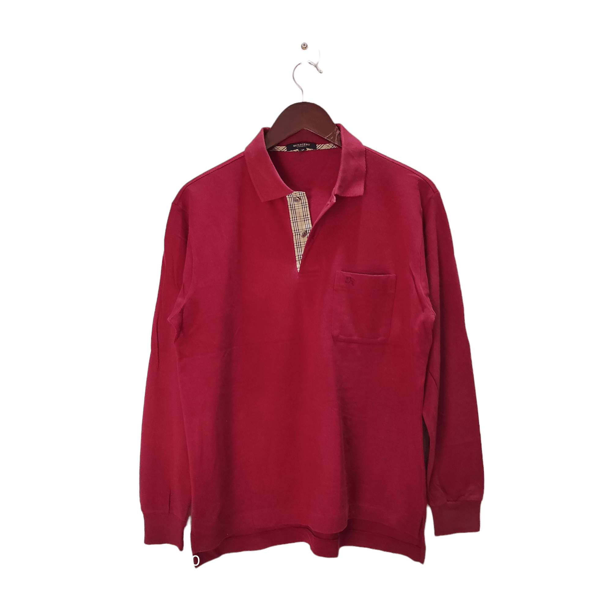 Burberry Burberry Nova Check Polo Shirt long sleeve Red size M Size US M / EU 48-50 / 2 - 1 Thumbnail