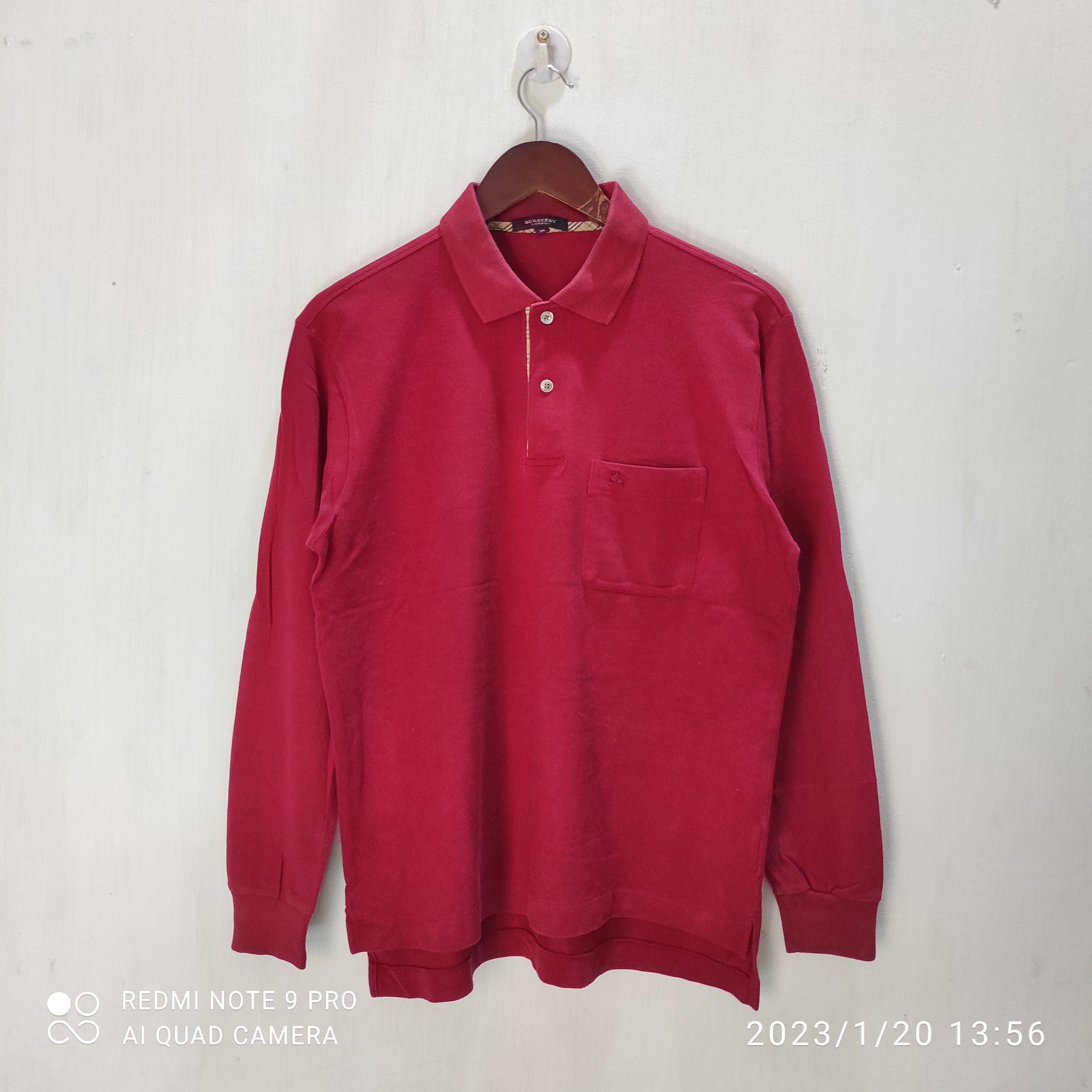 Burberry Burberry Nova Check Polo Shirt long sleeve Red size M Size US M / EU 48-50 / 2 - 8 Thumbnail