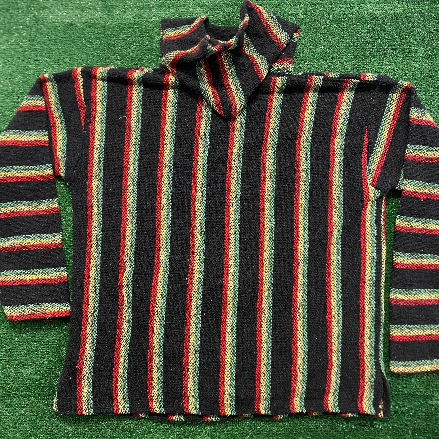 Vintage Vintage Y2K Baggy Rasta Stoner Poncho Baja Hoodie Size US L / EU 52-54 / 3 - 3 Thumbnail