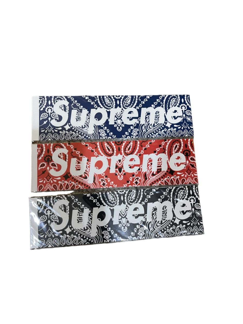 Supreme Supreme Paisley Box Logo Sticker Set Red Blue Black | Grailed