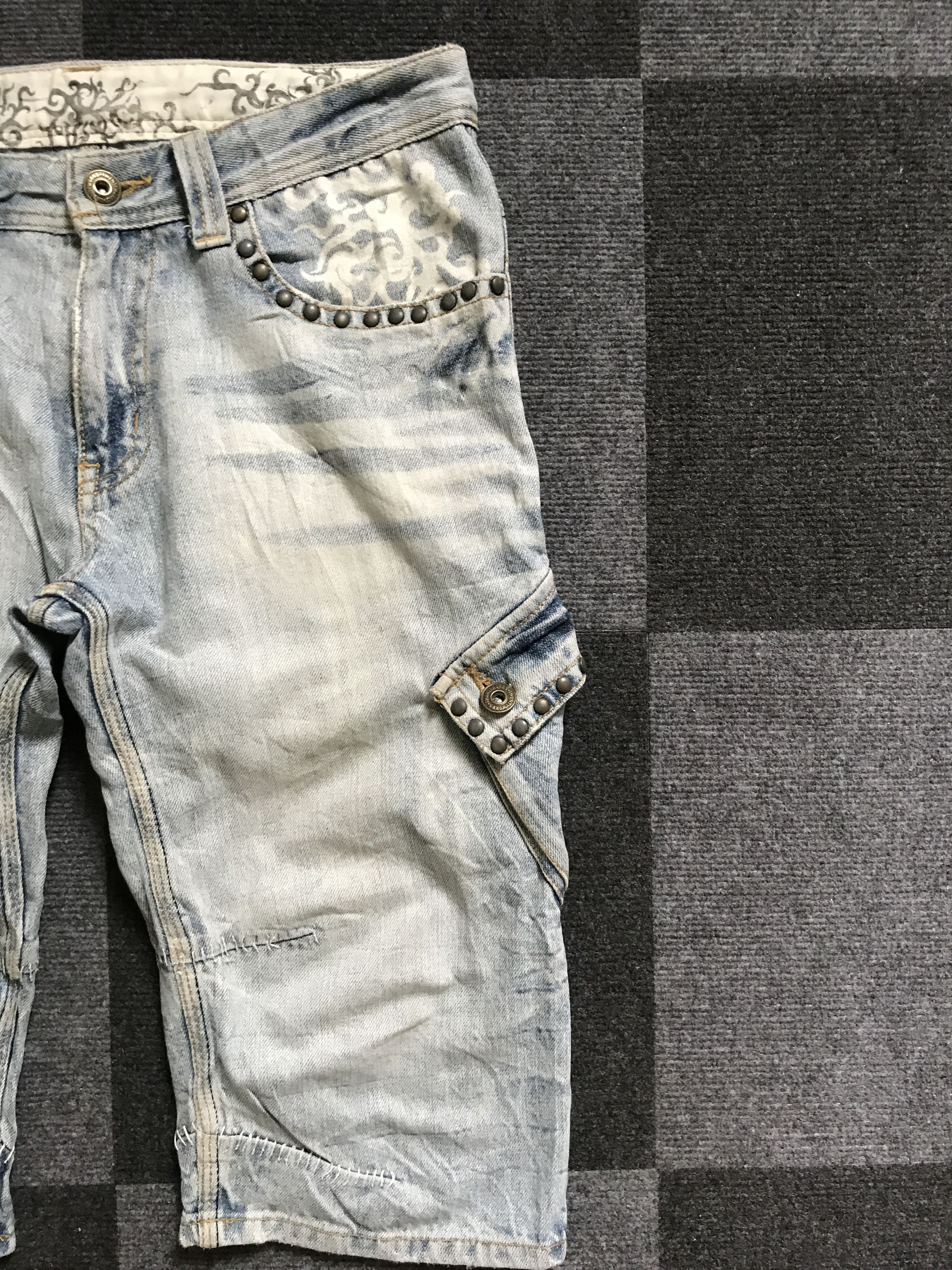 Japanese Brand SP18 TWENTY WORKS Japan Short Cargo Jeans Size US 32 / EU 48 - 4 Thumbnail