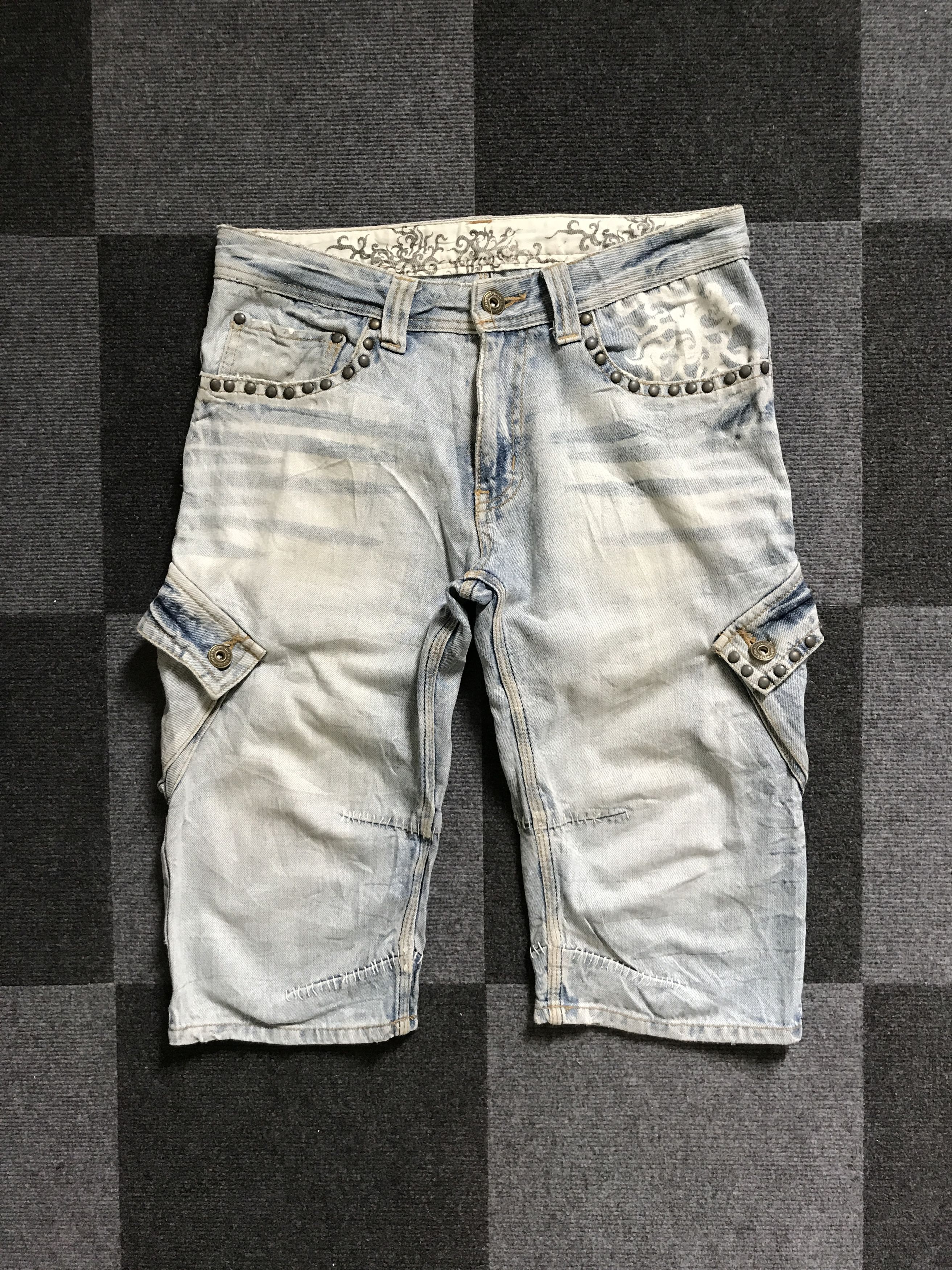 Japanese Brand SP18 TWENTY WORKS Japan Short Cargo Jeans Size US 32 / EU 48 - 3 Thumbnail