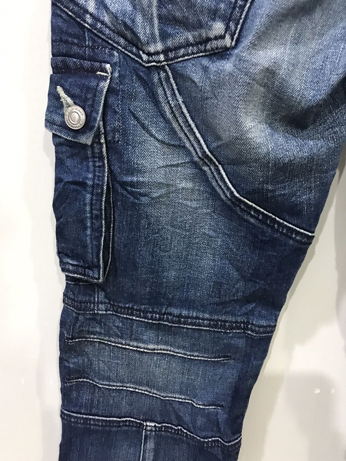 Designer Lyric Japan Skinny Cargo Biker Jeans Balmain Pant Design Size US 30 / EU 46 - 18 Thumbnail