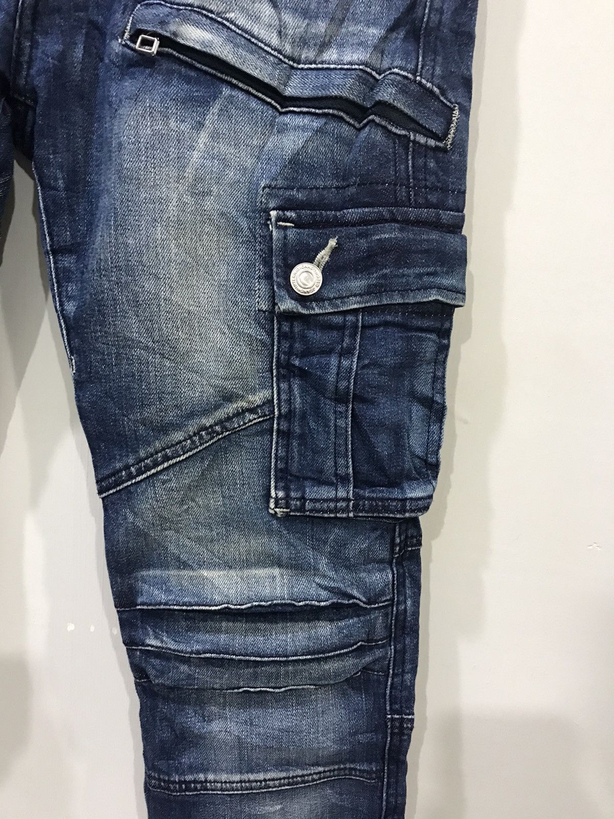 Designer Lyric Japan Skinny Cargo Biker Jeans Balmain Pant Design Size US 30 / EU 46 - 7 Thumbnail