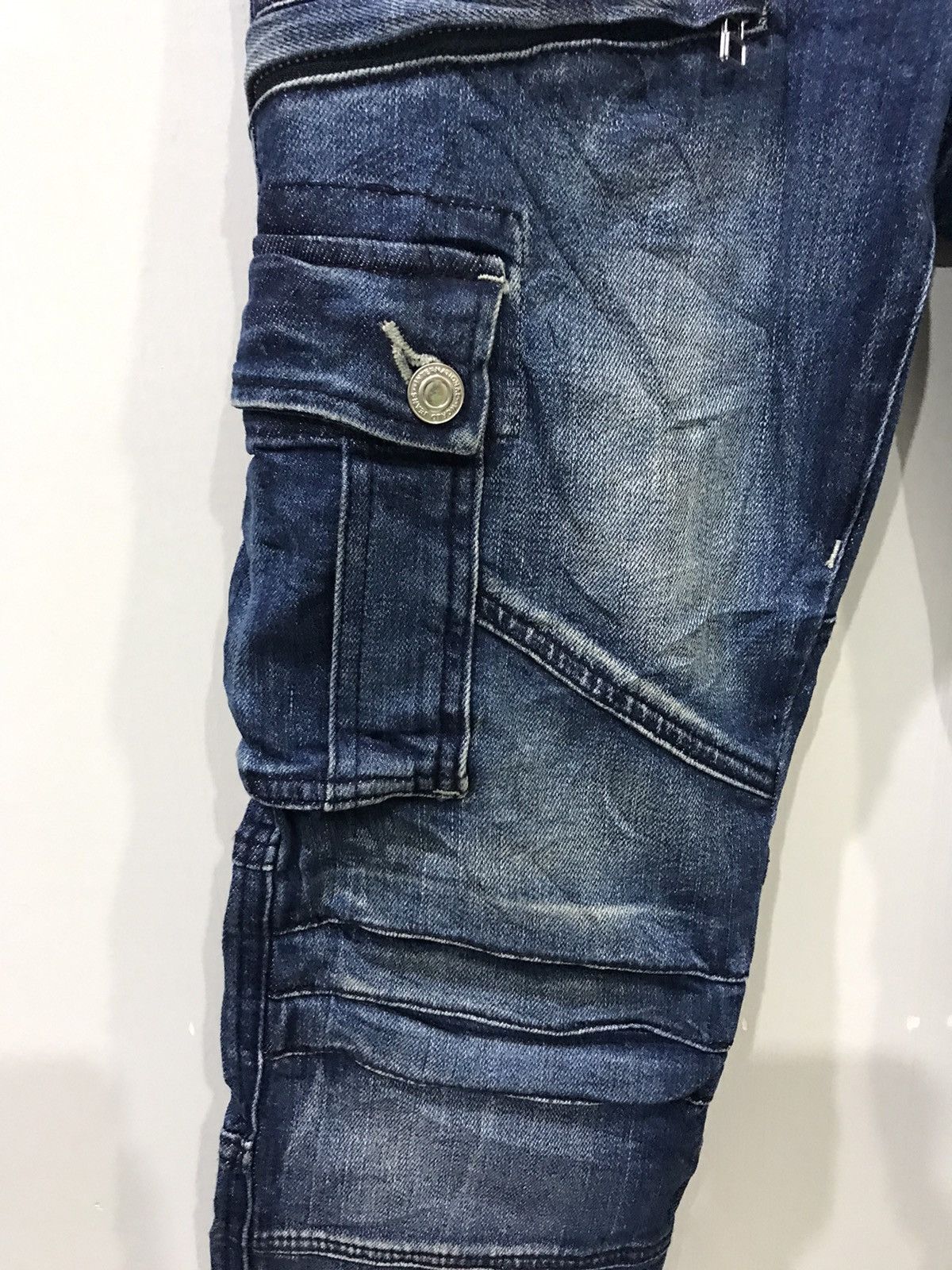 Designer Lyric Japan Skinny Cargo Biker Jeans Balmain Pant Design Size US 30 / EU 46 - 8 Thumbnail