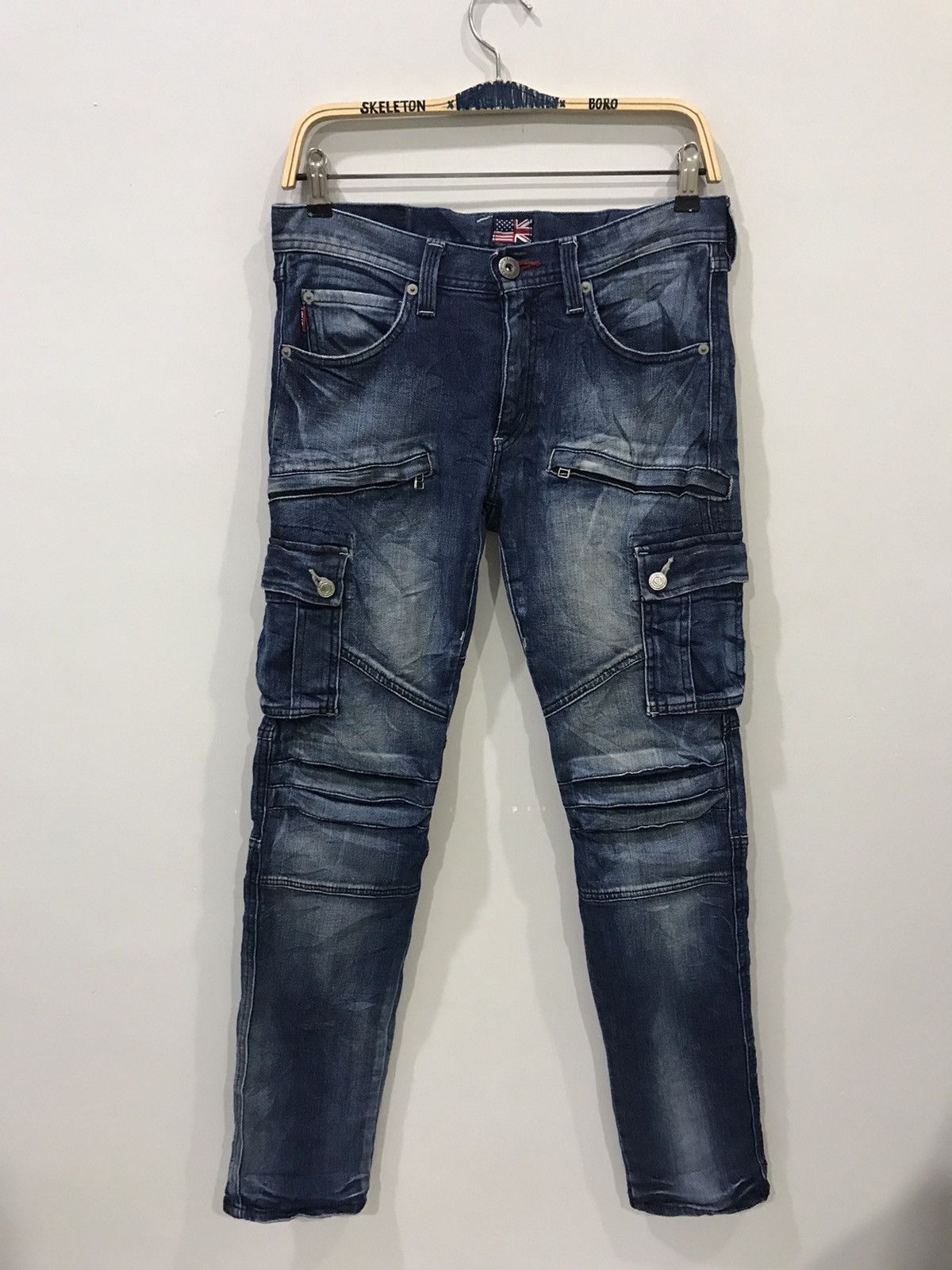 Designer Lyric Japan Skinny Cargo Biker Jeans Balmain Pant Design Size US 30 / EU 46 - 3 Thumbnail