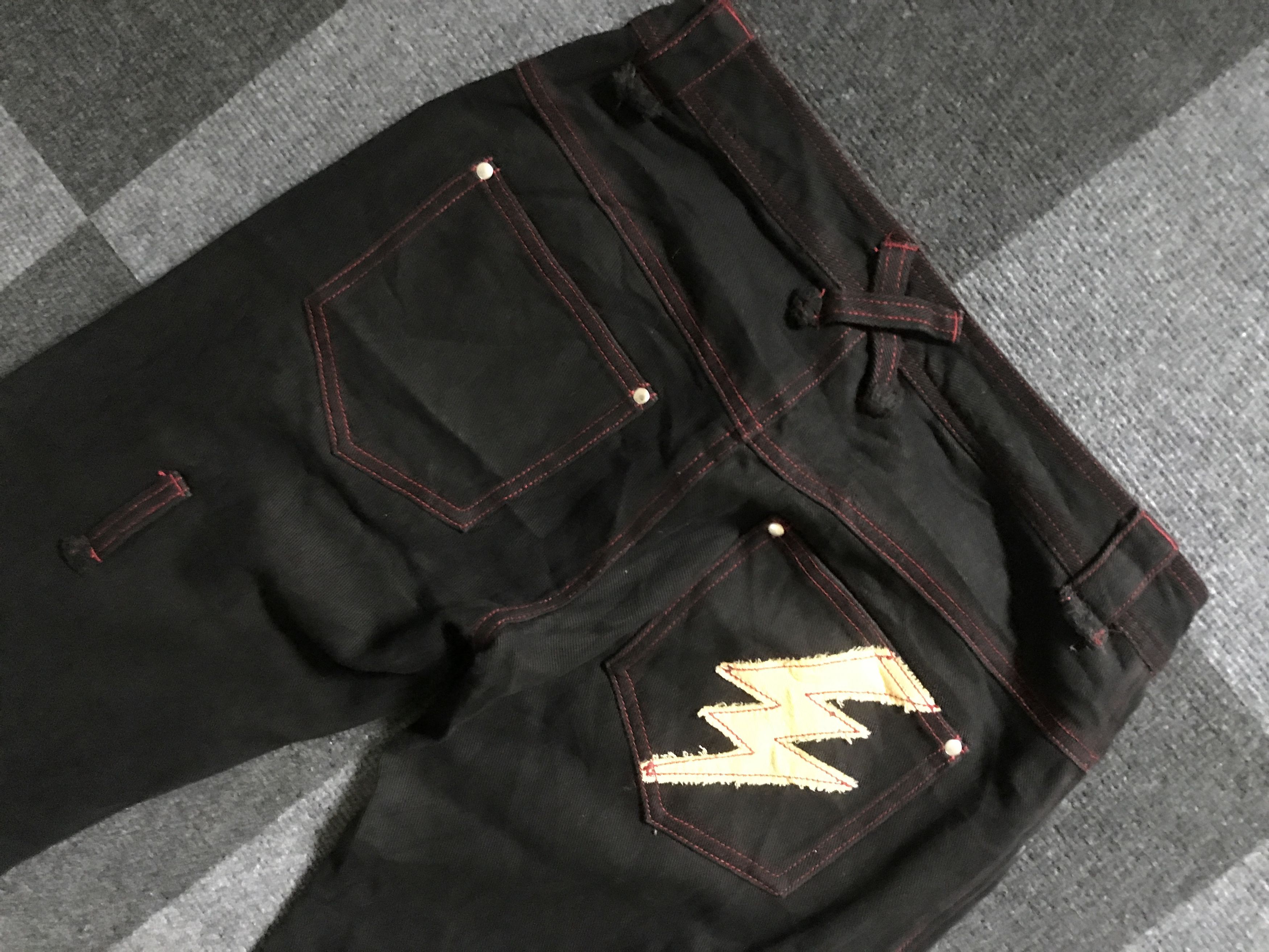 Japanese Brand D99 ALGONQUINS Japan Punk Streetwear Half Cargo Jeans Size US 29 - 11 Thumbnail