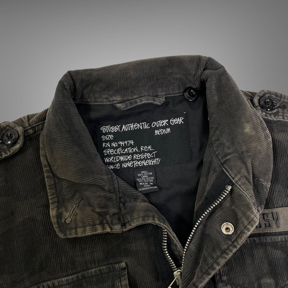 Stussy × Vintage Vintage stussy corduroy tiger striped field