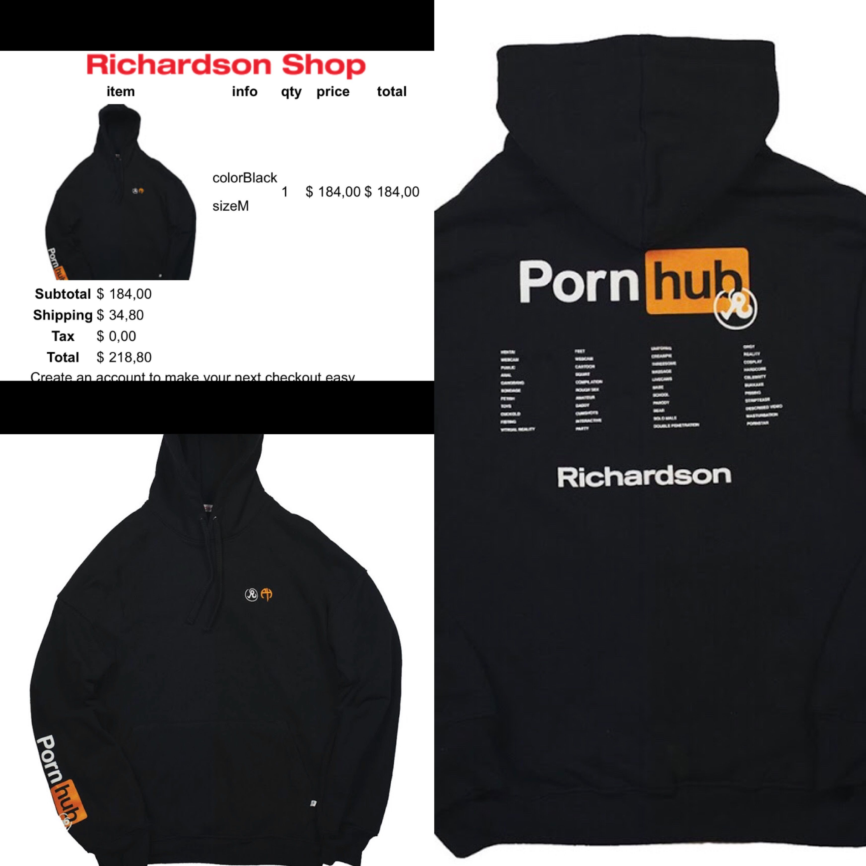 Richardson Richardson x pornhub hoodie | Grailed