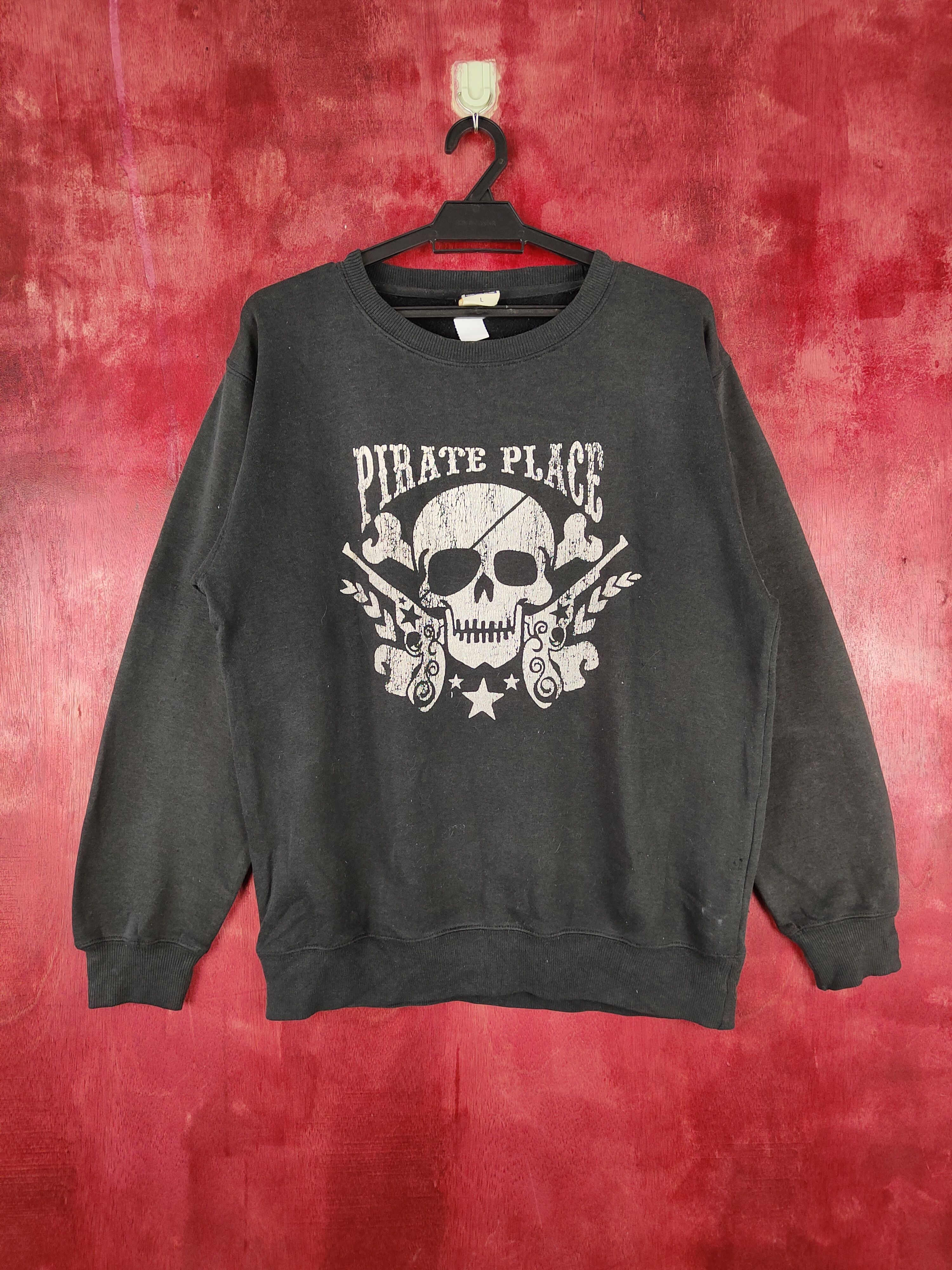 Japanese Brand Gold Experience pirate place skull Black Sweatshirt #S341 Size US M / EU 48-50 / 2 - 1 Thumbnail