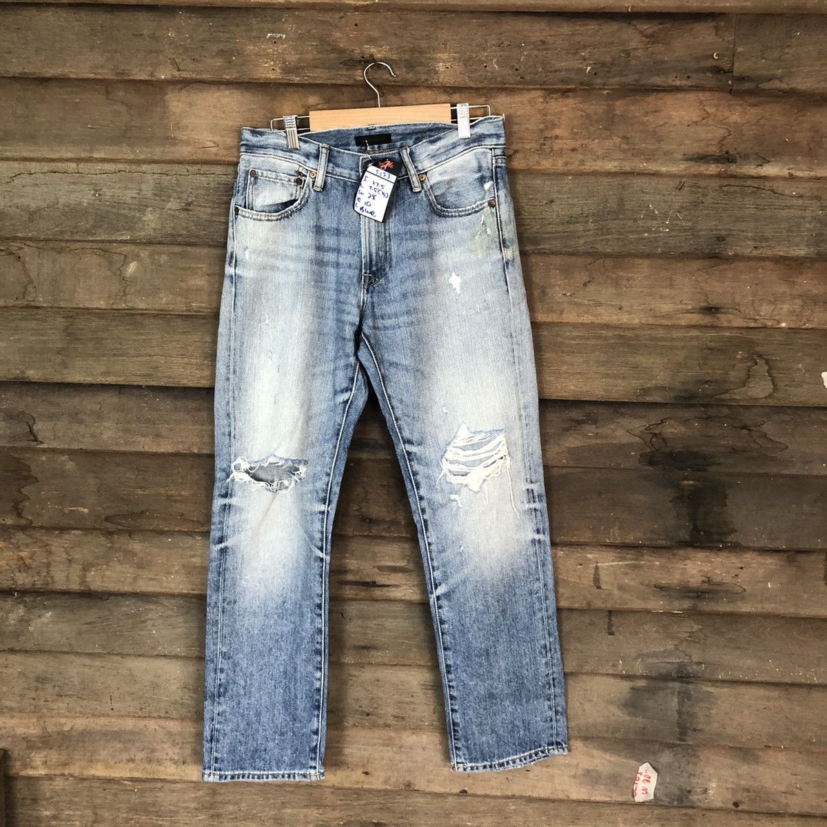 Japanese Brand Uniqlo Jeans distressed Denim Blue Pants #5123 Size US 29 - 1 Thumbnail