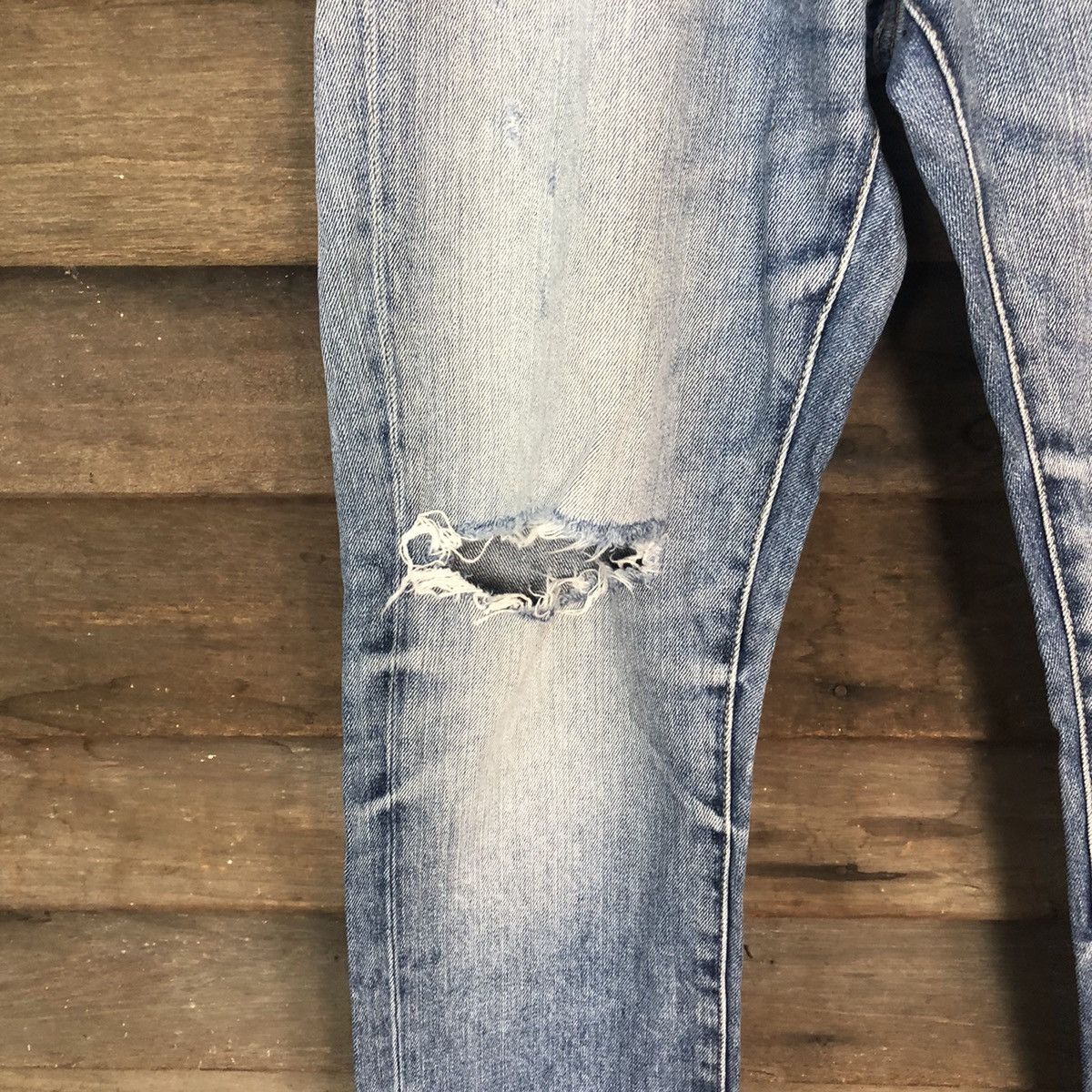 Japanese Brand Uniqlo Jeans distressed Denim Blue Pants #5123 Size US 29 - 6 Thumbnail