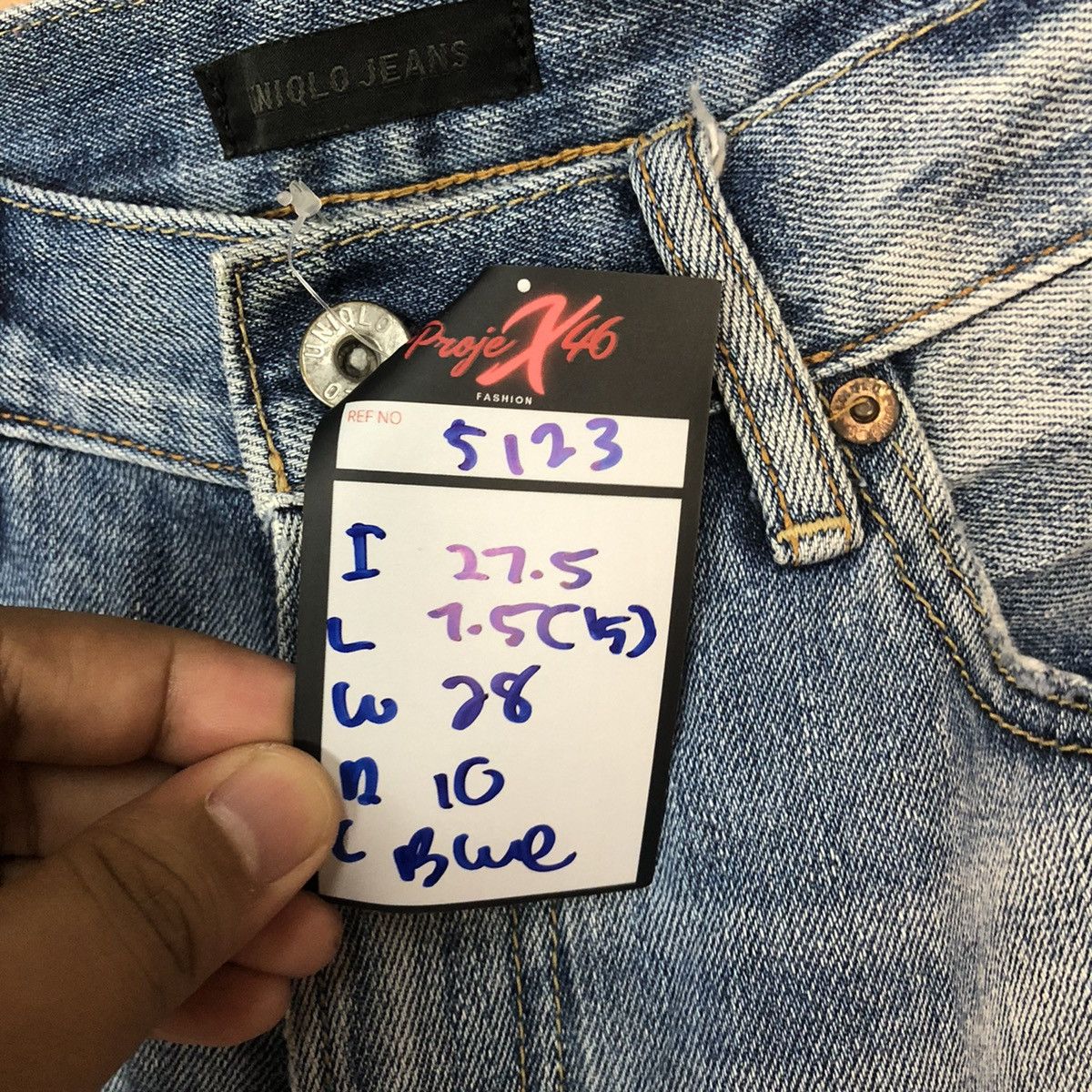 Japanese Brand Uniqlo Jeans distressed Denim Blue Pants #5123 Size US 29 - 10 Thumbnail