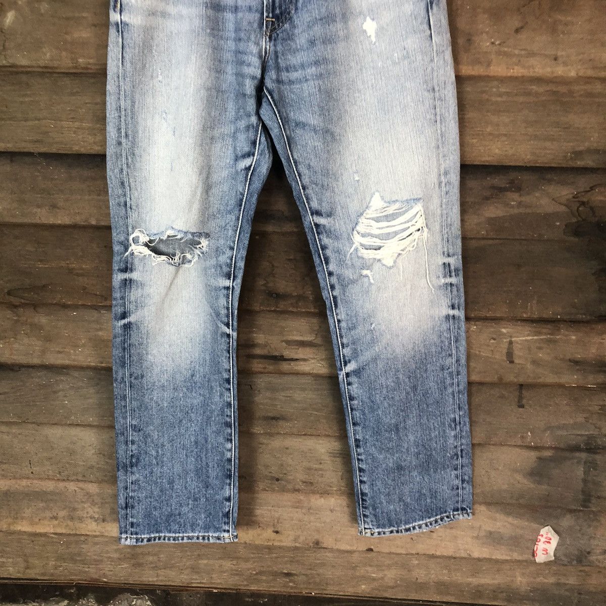 Japanese Brand Uniqlo Jeans distressed Denim Blue Pants #5123 Size US 29 - 3 Thumbnail