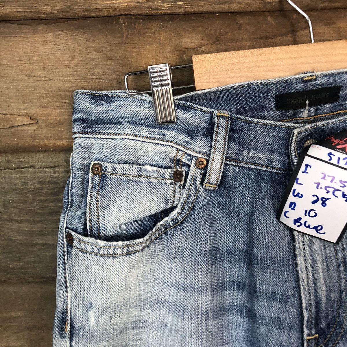 Japanese Brand Uniqlo Jeans distressed Denim Blue Pants #5123 Size US 29 - 4 Thumbnail