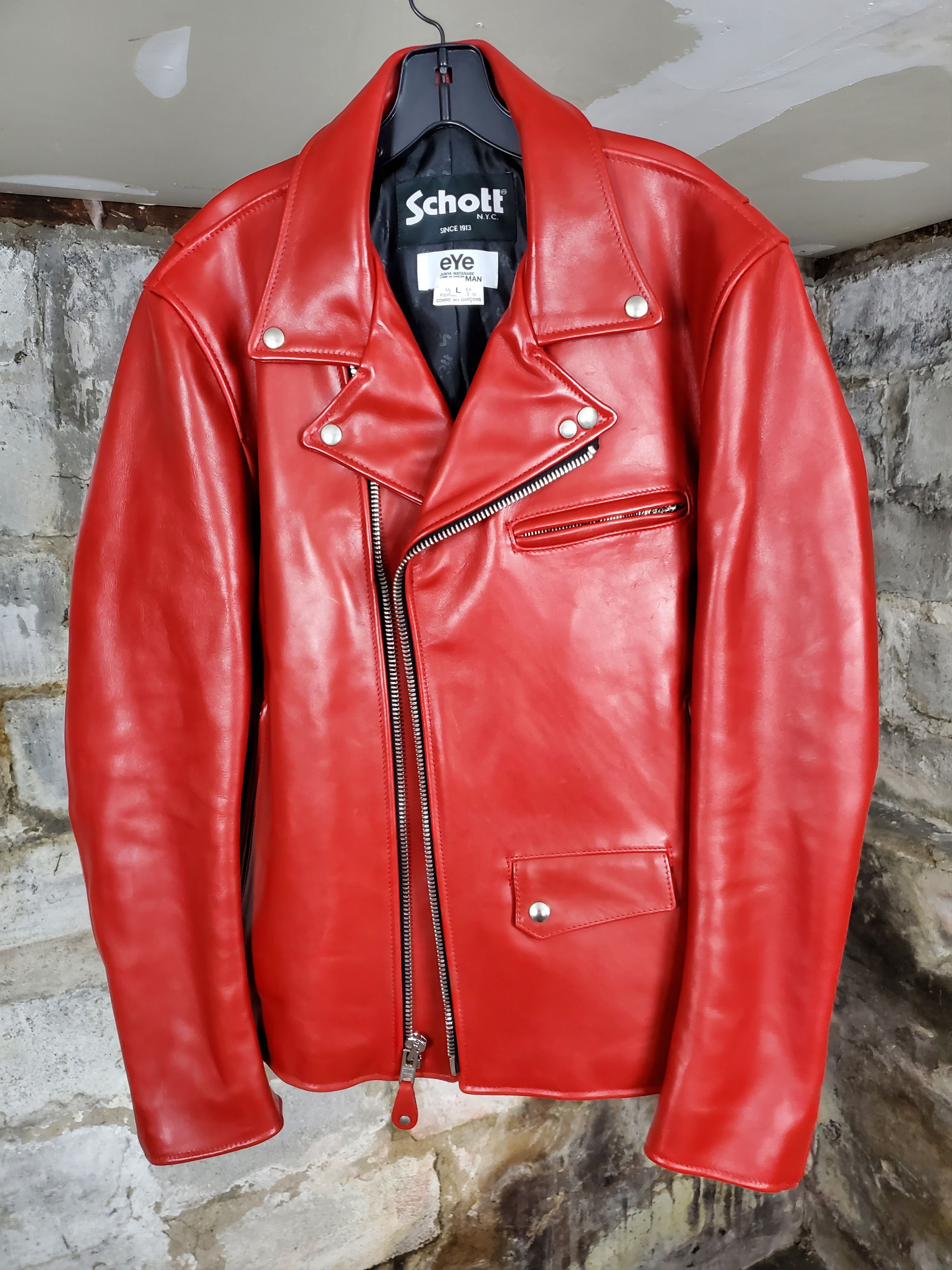 Comme des Garcons Junya Watanabe Schott Leather Jacket Size US L / EU 52-54 / 3 - 1 Thumbnail