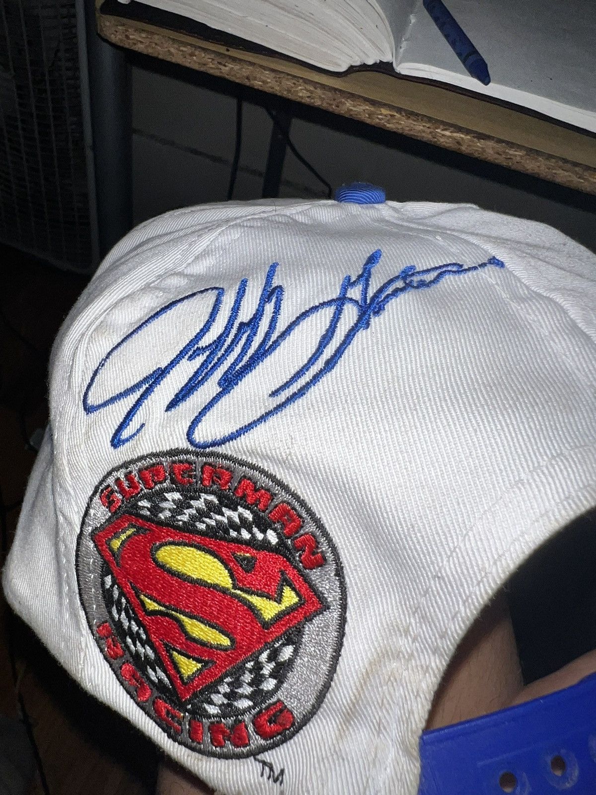 Warner Bros Vintage 90’s JEFF GORDON Superman NASCAR Snapback Hat. Size ONE SIZE - 2 Thumbnail