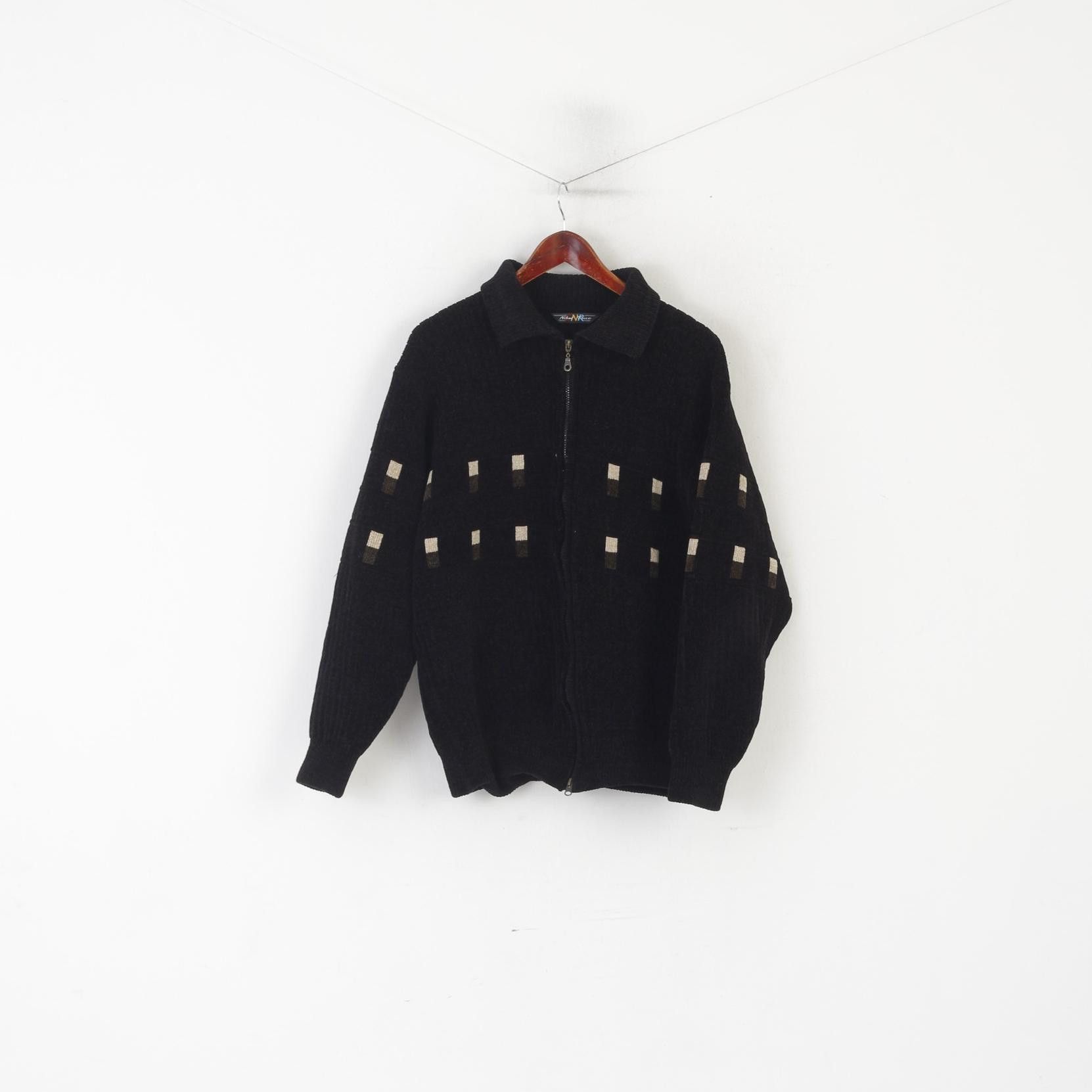 Vintage Nihat Trico CNR Men L Cardigan Black Chenille Wool 6230 Size US L / EU 52-54 / 3 - 2 Thumbnail