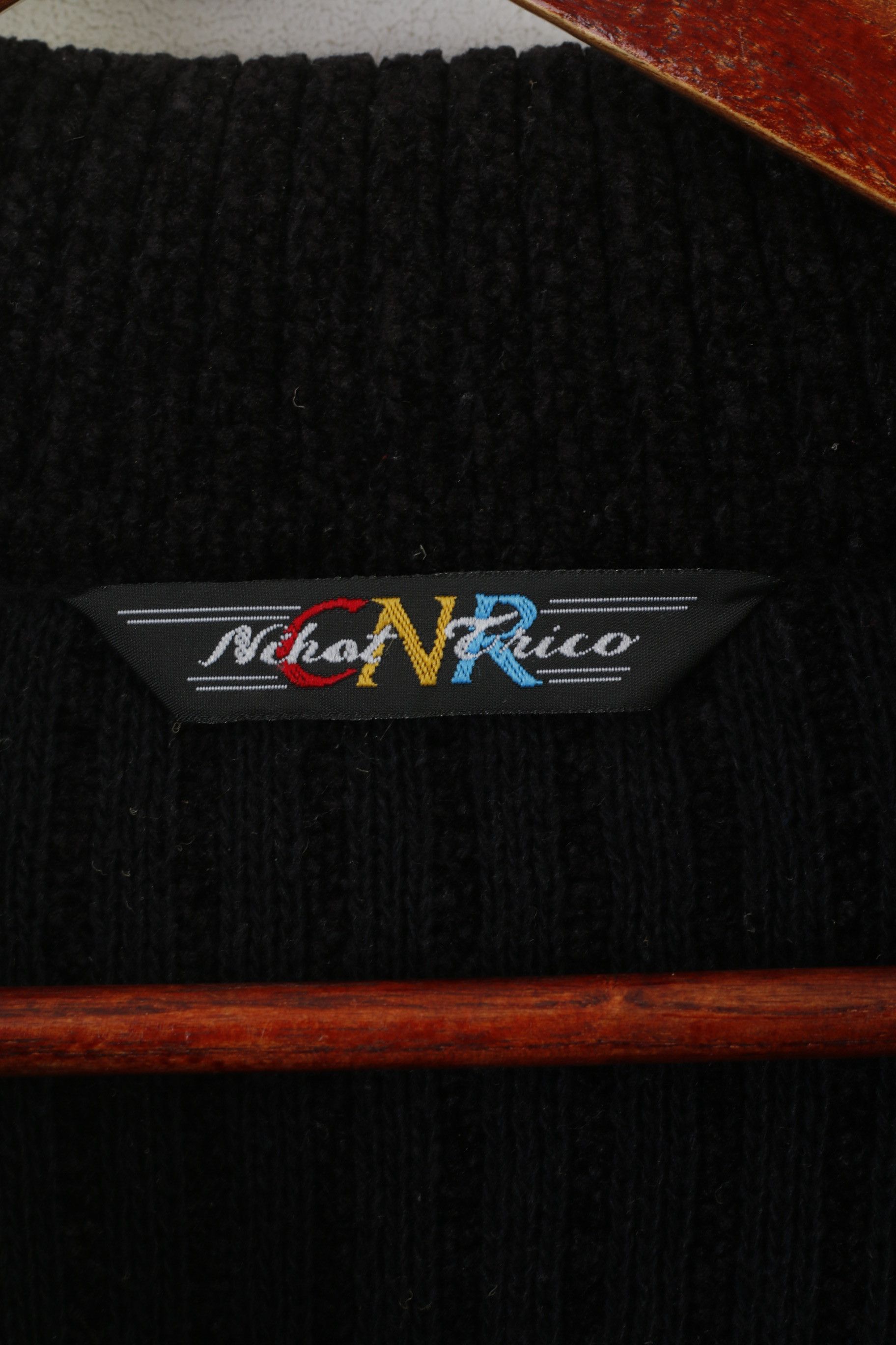 Vintage Nihat Trico CNR Men L Cardigan Black Chenille Wool 6230 Size US L / EU 52-54 / 3 - 5 Thumbnail
