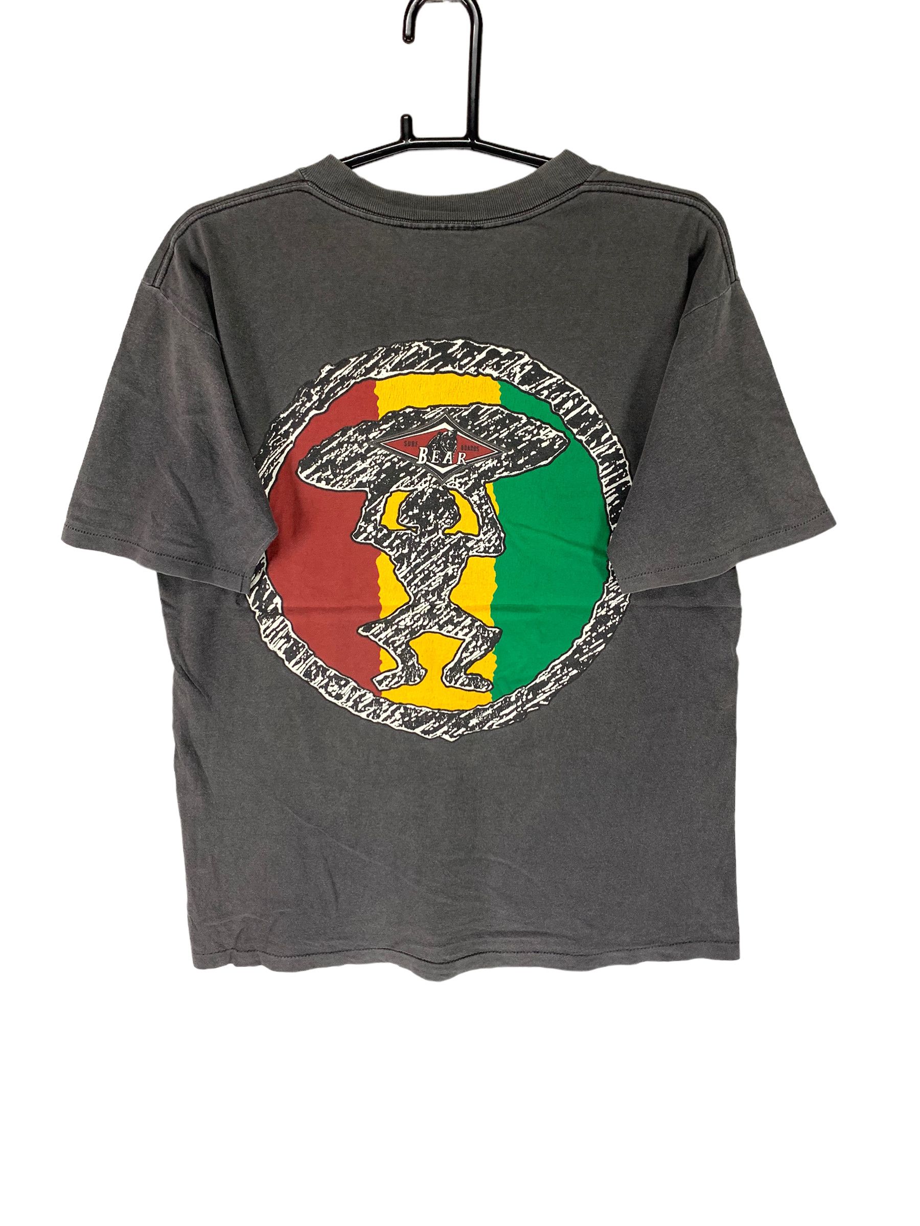 Bear surfboard surfwear sunfaded vintage 90s tshirt