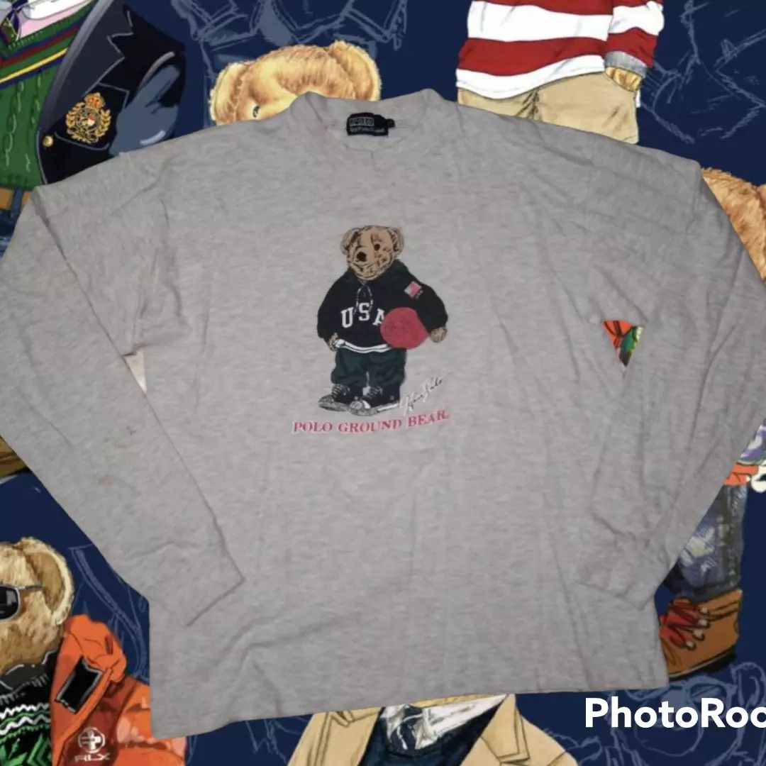 Polo Ralph Lauren VTG Polo Ground Bear L/S tshirt Size US M / EU 48-50 / 2 - 2 Thumbnail