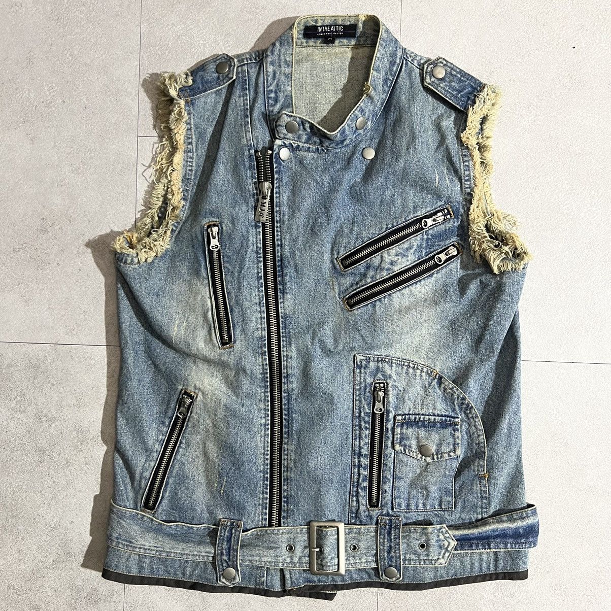 In The Attic Denim Zip Vest