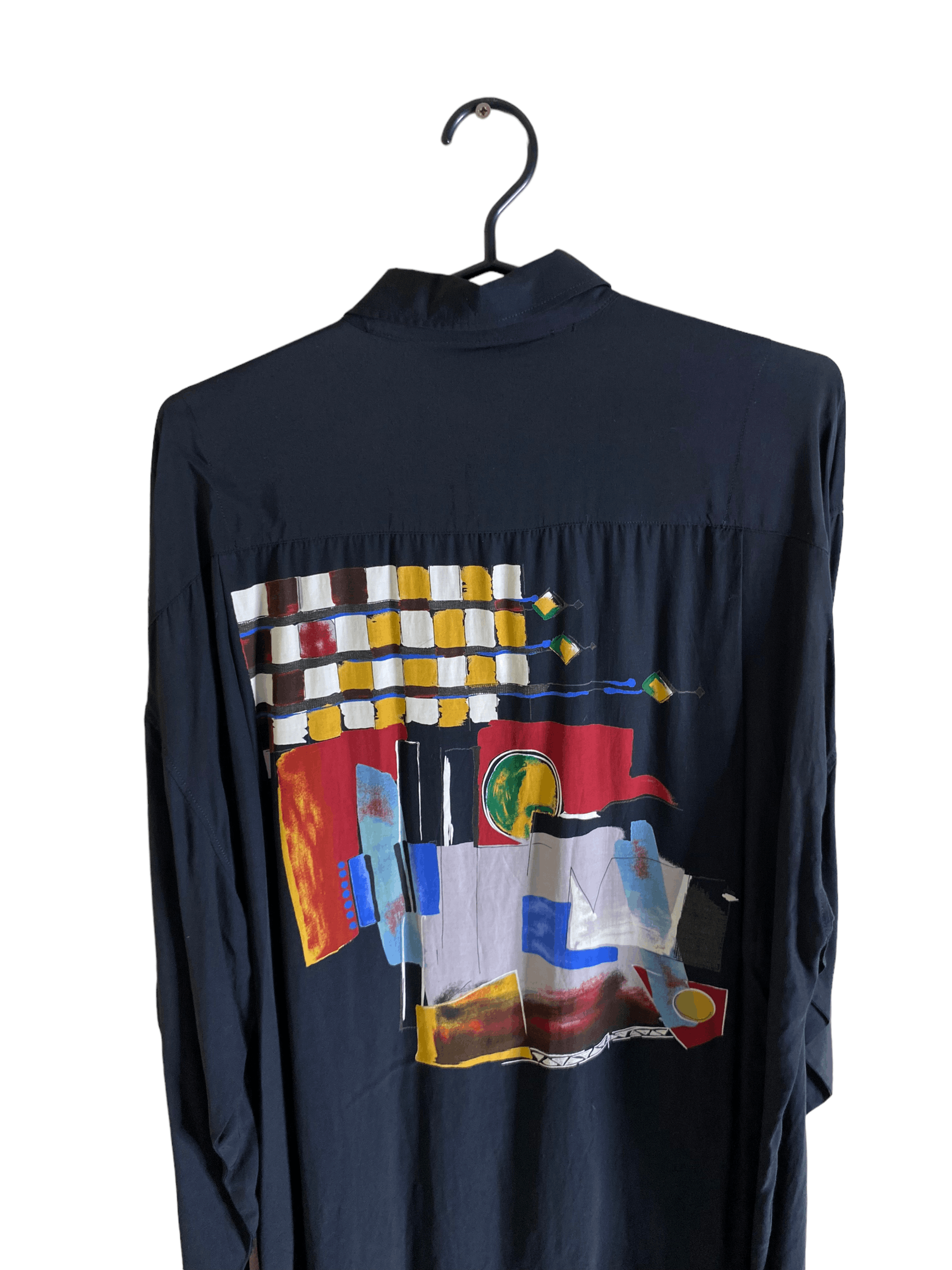 Vintage Abstract art doublesided rayon shirt, size L Size US L / EU 52-54 / 3 - 4 Thumbnail