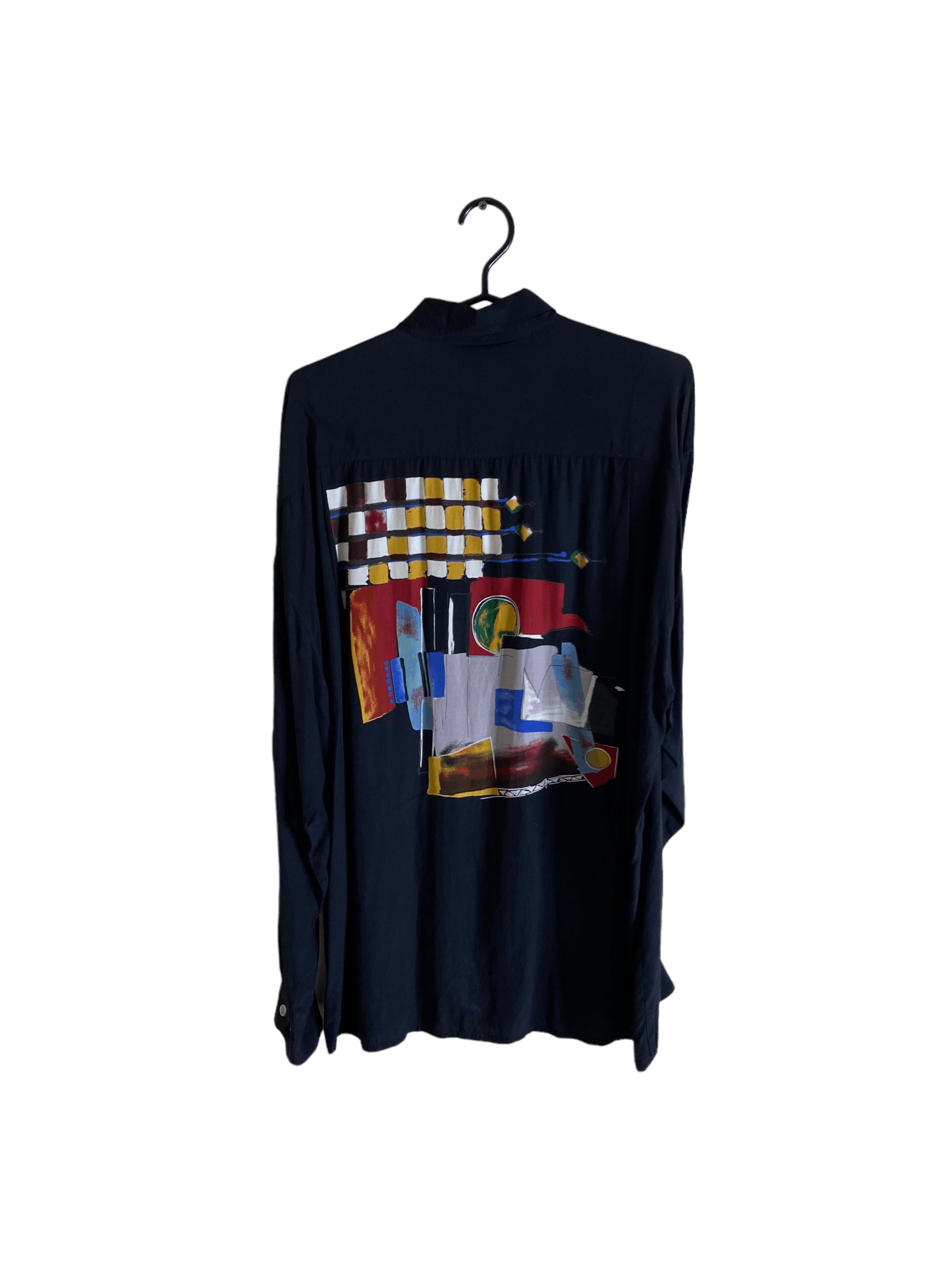 Vintage Abstract art doublesided rayon shirt, size L Size US L / EU 52-54 / 3 - 2 Thumbnail