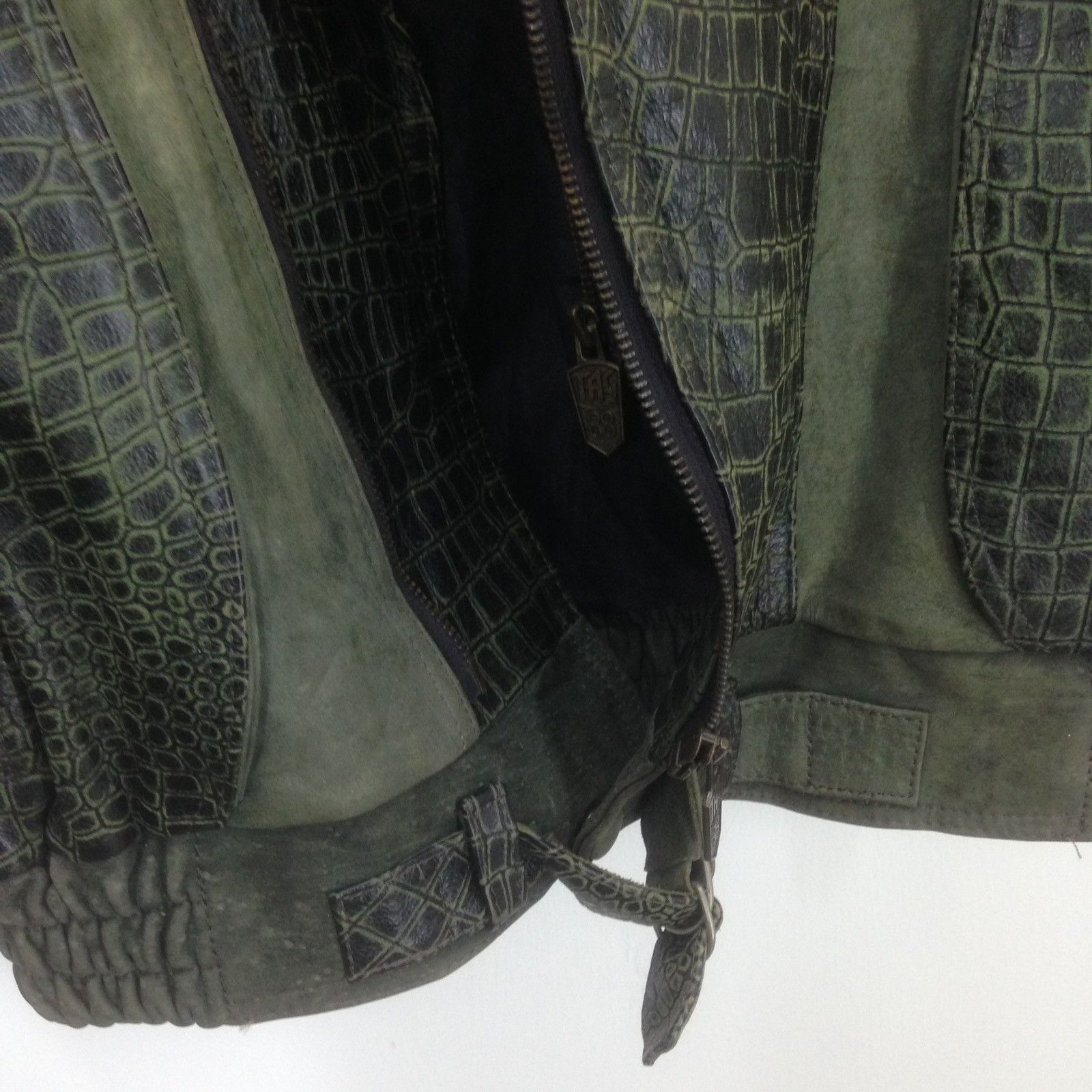 Genuine Leather × Seditionaries Genuine vintage Double Collar Crocodile Leather Punk Jacket Size US XL / EU 56 / 4 - 14 Thumbnail