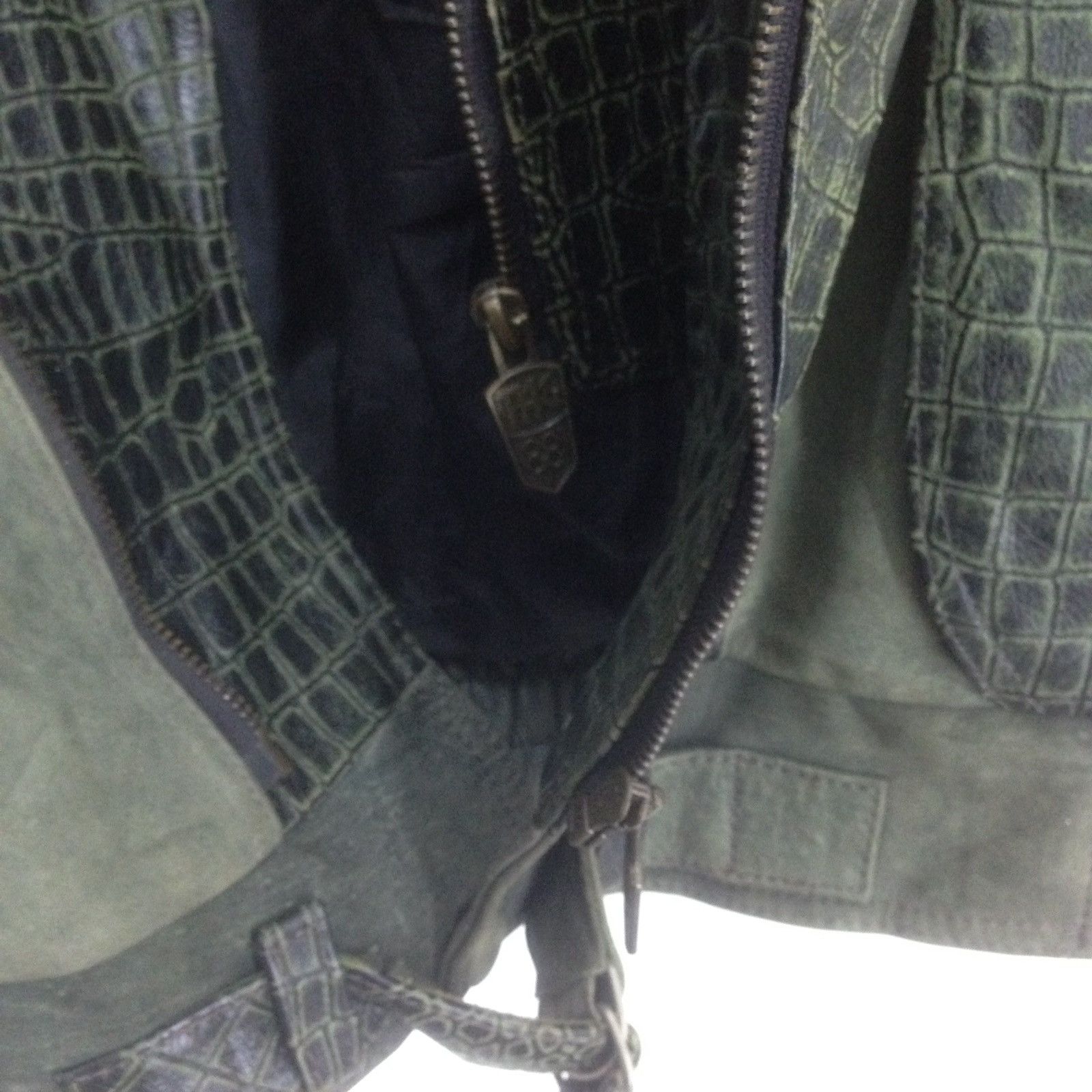 Genuine Leather × Seditionaries Genuine vintage Double Collar Crocodile Leather Punk Jacket Size US XL / EU 56 / 4 - 13 Thumbnail