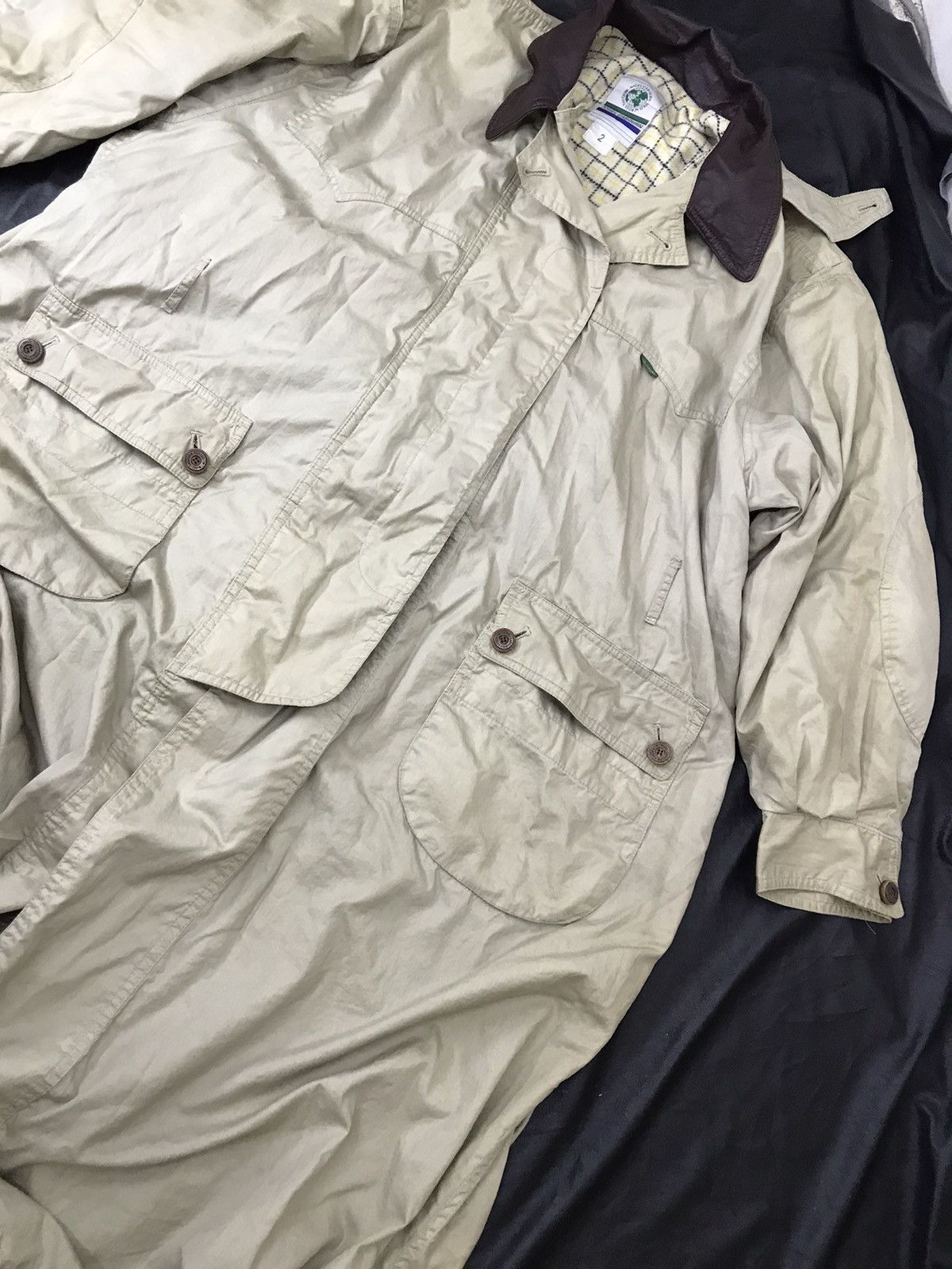 Nigel Cabourn Nigel carlbourn leather collar long trench coat jacket Size US XL / EU 56 / 4 - 12 Thumbnail