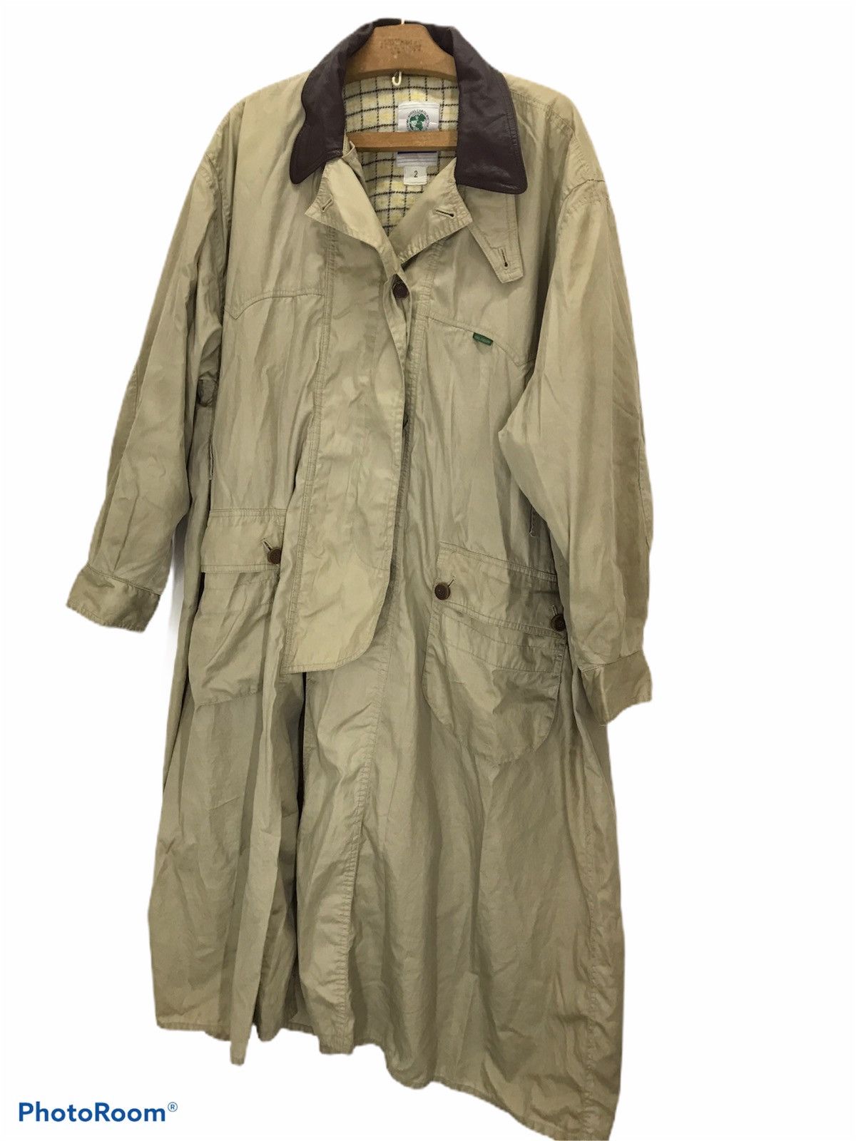 Nigel Cabourn Nigel carlbourn leather collar long trench coat jacket ...