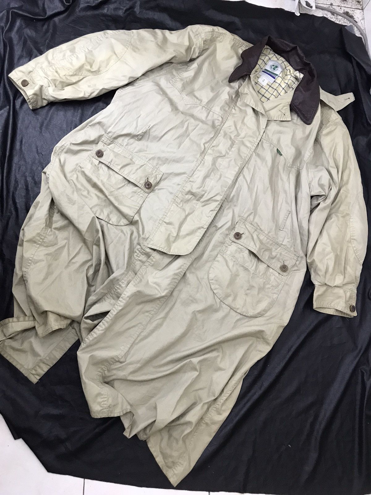 Nigel Cabourn Nigel carlbourn leather collar long trench coat jacket Size US XL / EU 56 / 4 - 8 Thumbnail