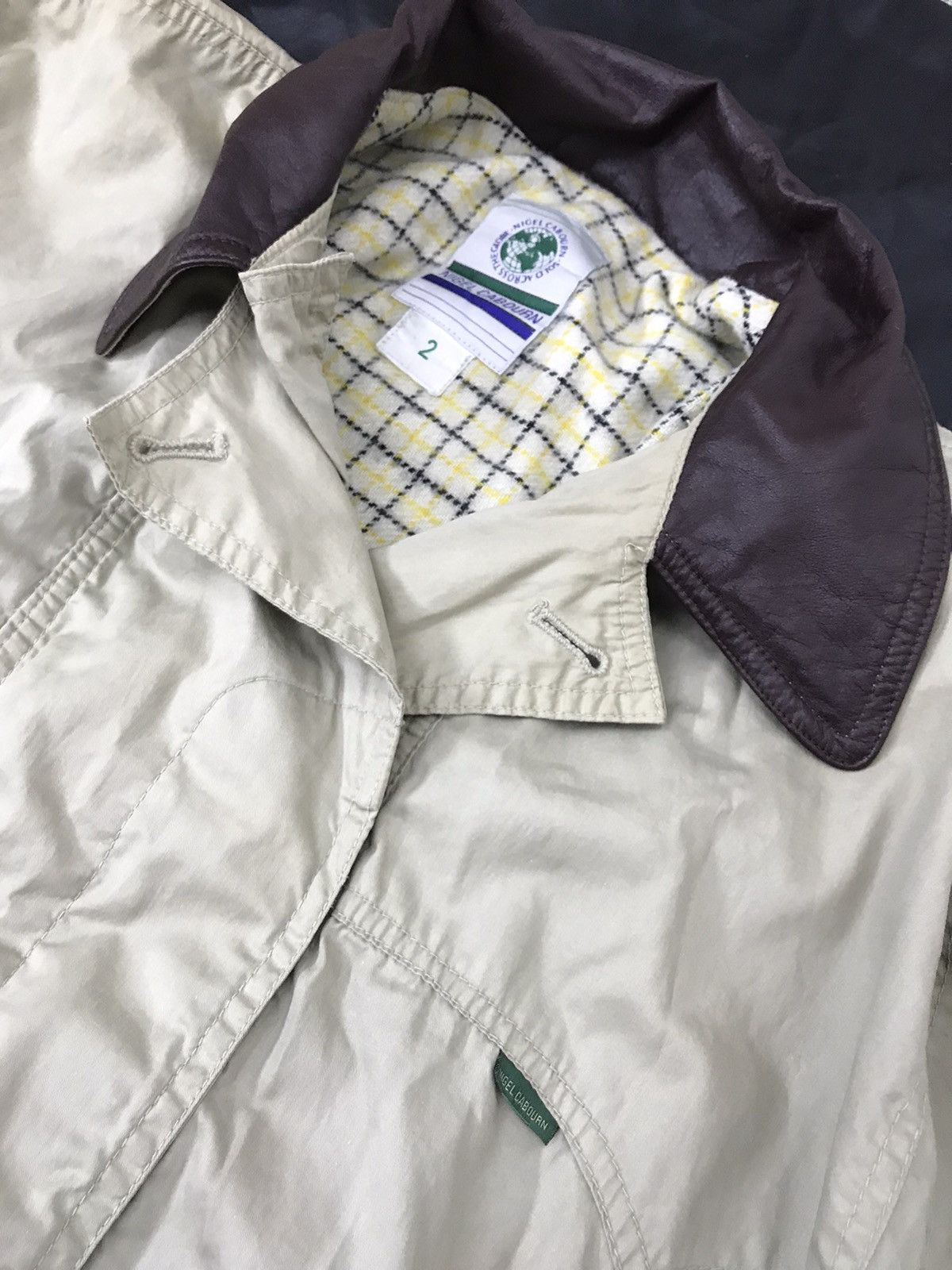 Nigel Cabourn Nigel carlbourn leather collar long trench coat jacket Size US XL / EU 56 / 4 - 7 Thumbnail