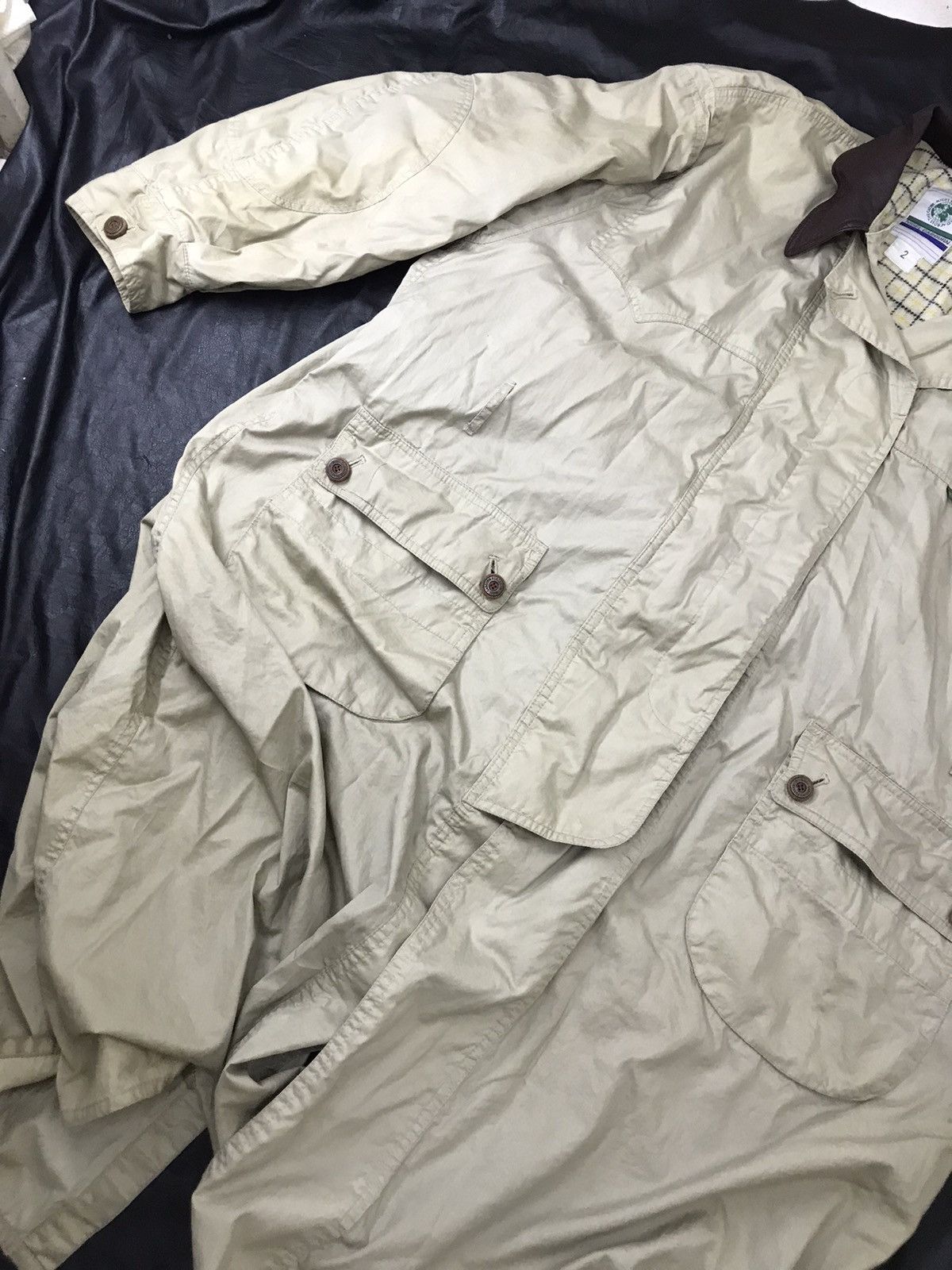 Nigel Cabourn Nigel carlbourn leather collar long trench coat jacket Size US XL / EU 56 / 4 - 11 Thumbnail