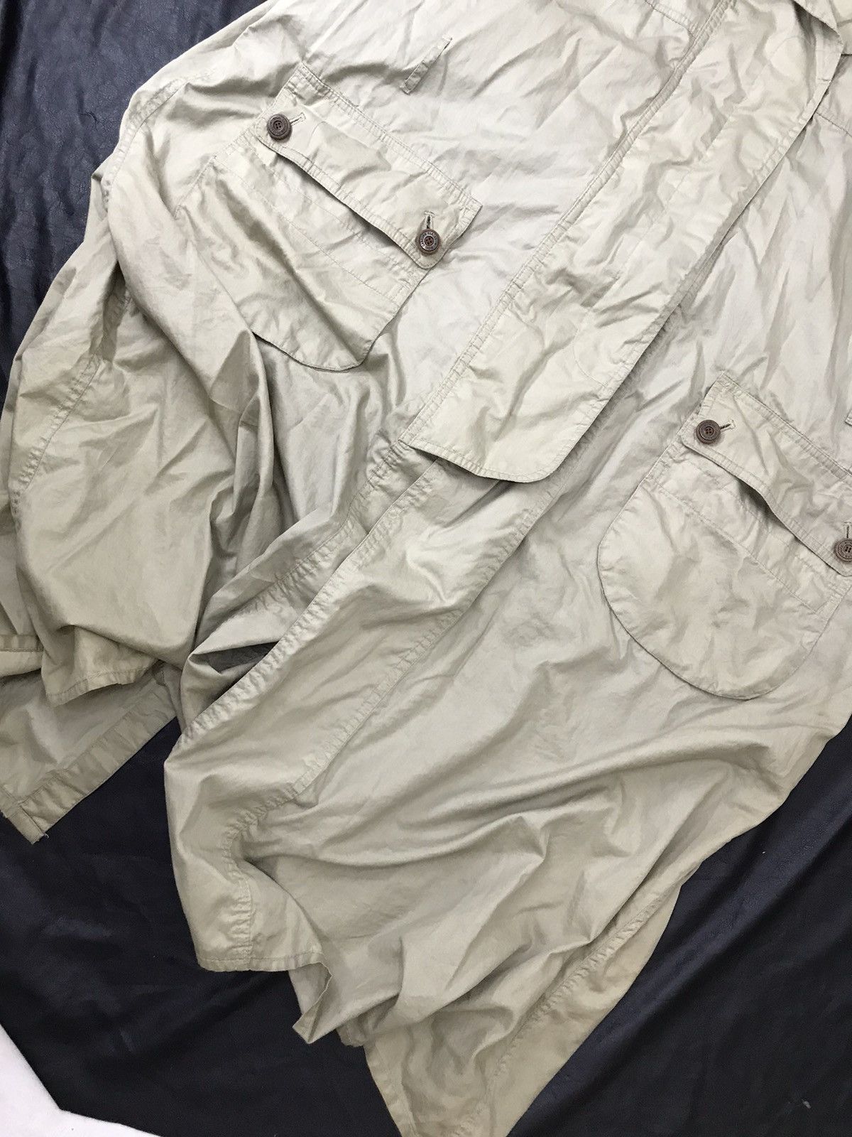 Nigel Cabourn Nigel carlbourn leather collar long trench coat jacket Size US XL / EU 56 / 4 - 10 Thumbnail