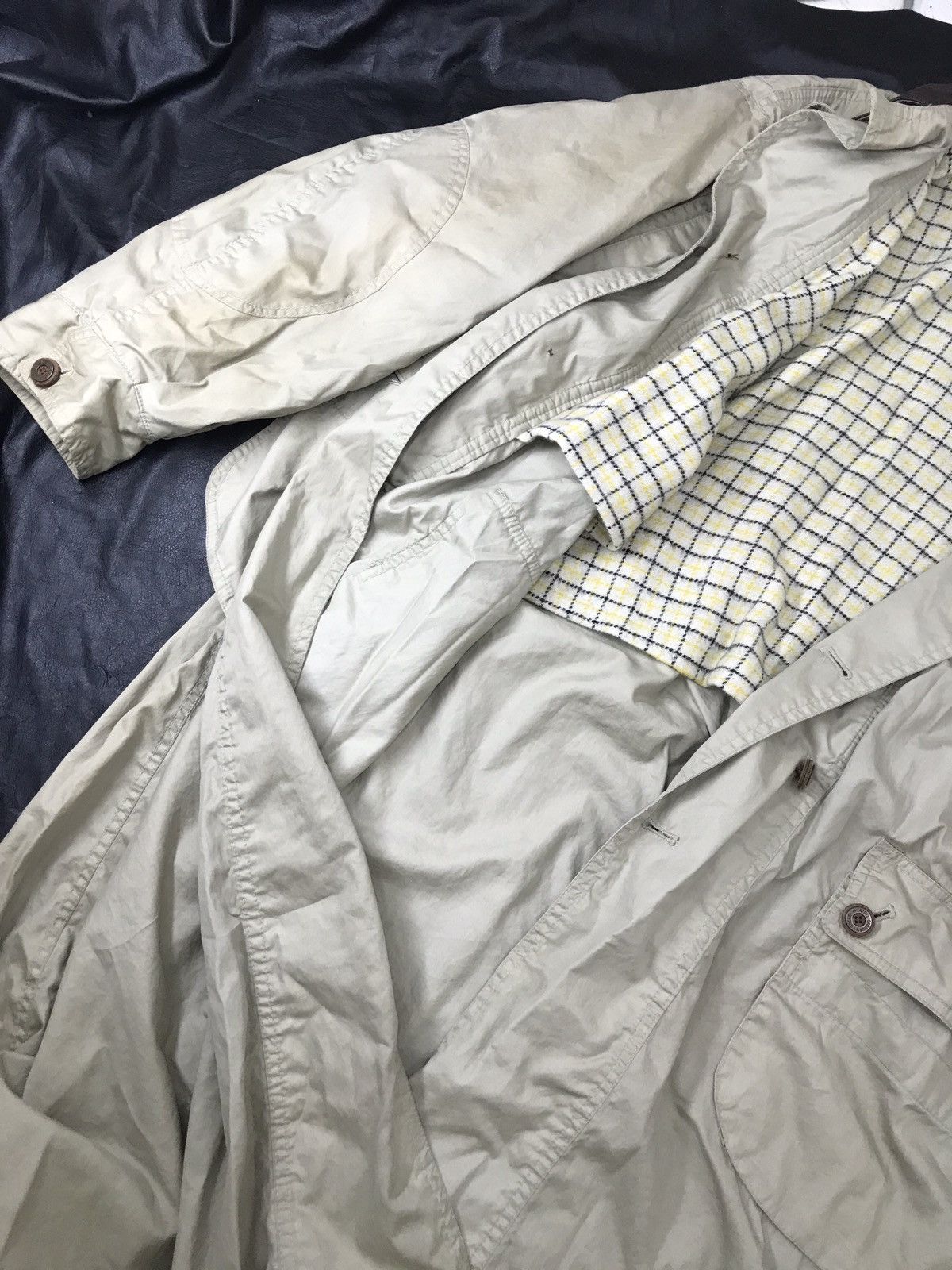 Nigel Cabourn Nigel carlbourn leather collar long trench coat jacket Size US XL / EU 56 / 4 - 3 Thumbnail