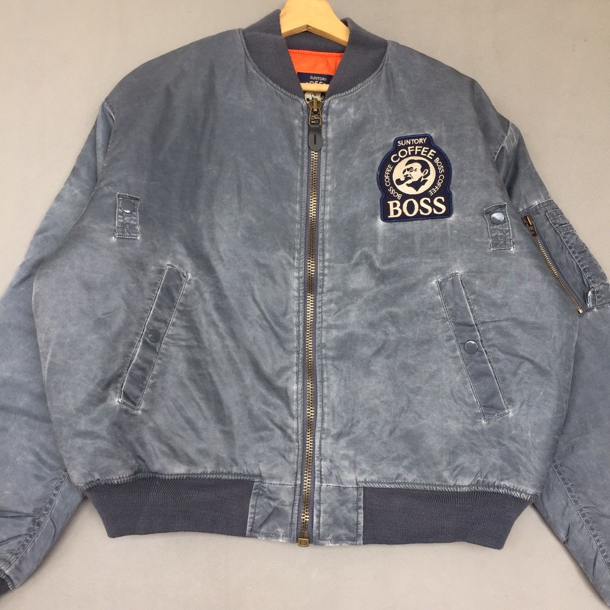 Japanese Brand × Vintage Vintage Coffee Boss Bomber Jacket Big Logo Size US L / EU 52-54 / 3 - 2 Thumbnail