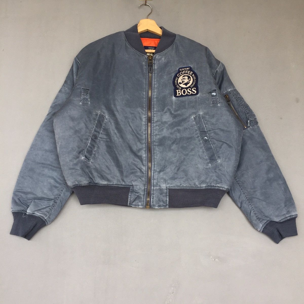 Vintage Coffee Boss Bomber Jacket Big Logo